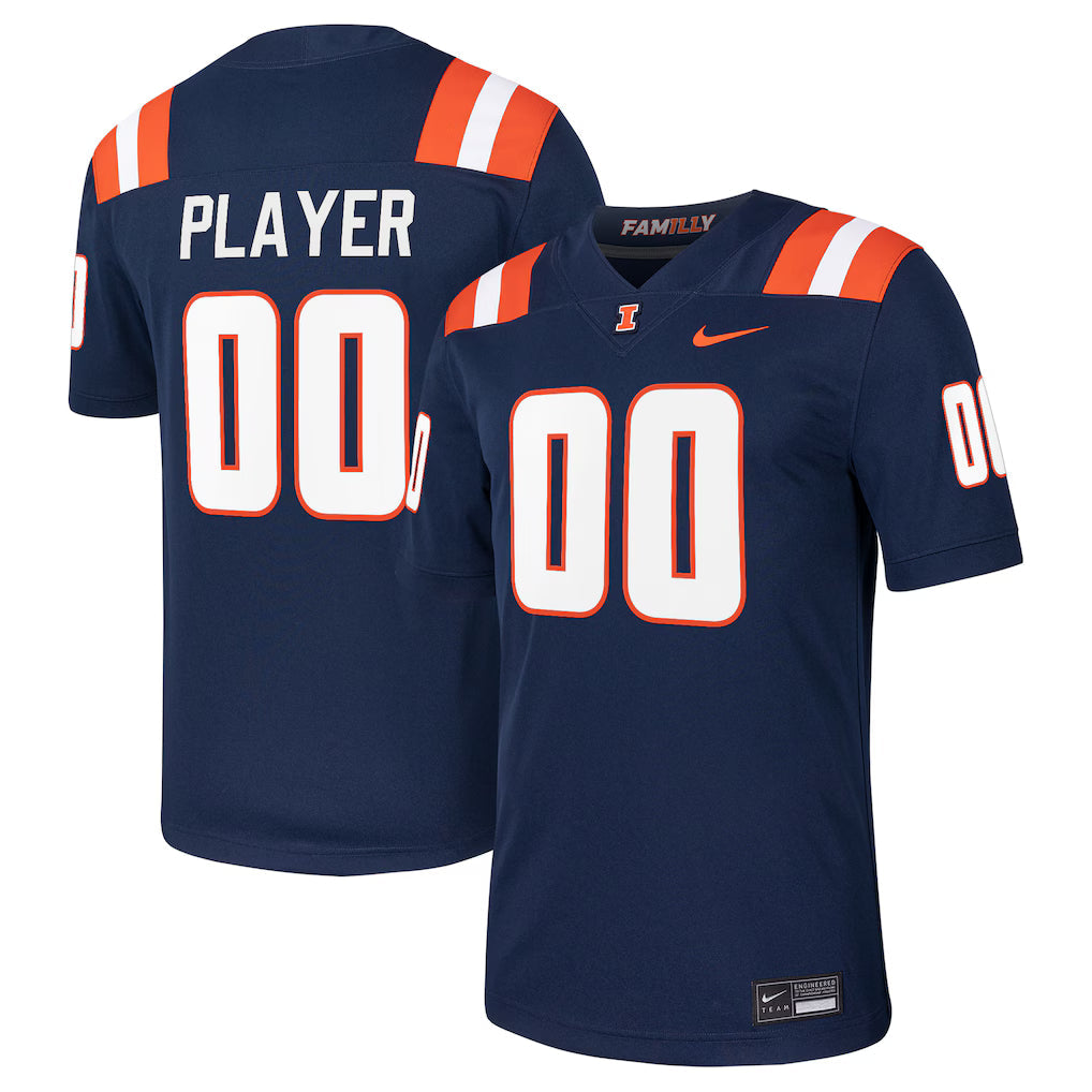 Illinois Fighting Illini  Pick-A-Player NIL Football Game Jersey - Navy