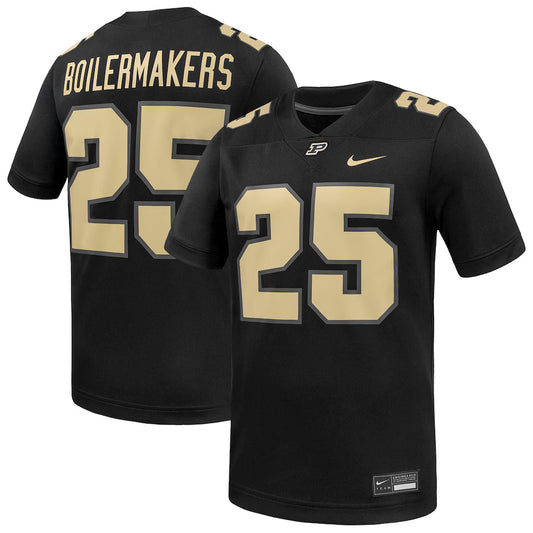 #25 Purdue Boilermakers Game Jersey - Black