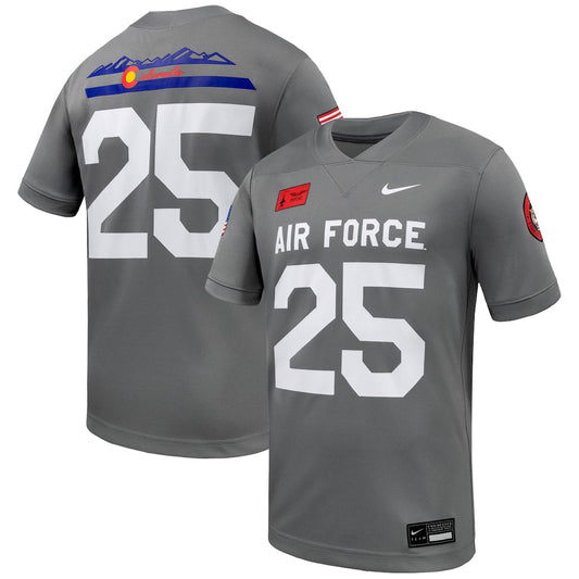 #25 Air Force Falcons APLS Fighting Falcon Collection Football Game Jersey - Gray