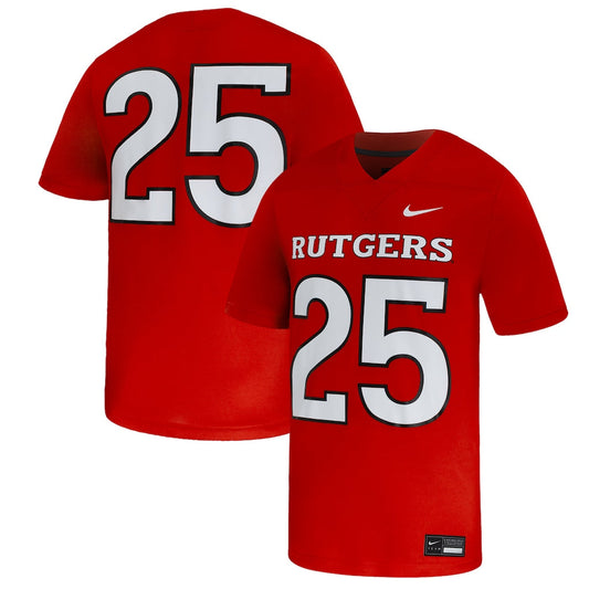 #25 Rutgers Scarlet Knights Game Jersey - Scarlet