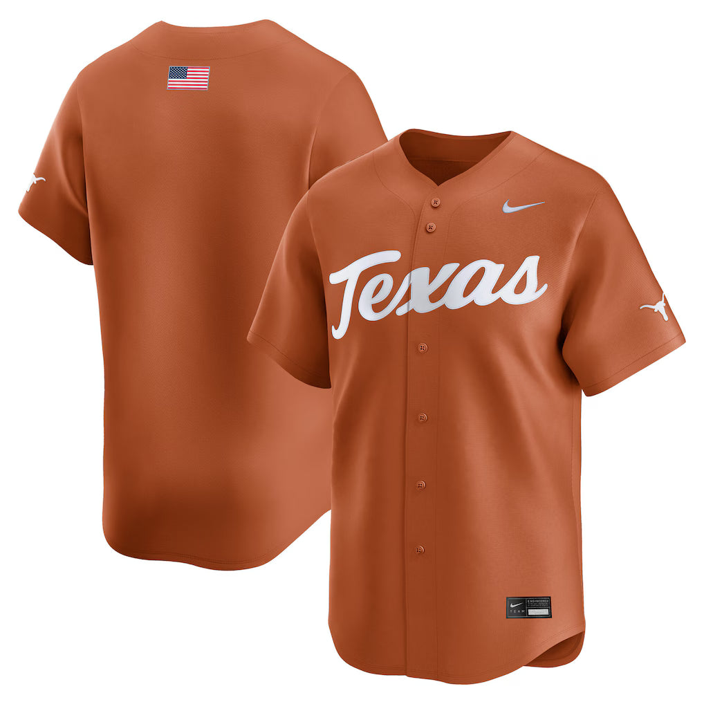 Texas Longhorns College Limited Baseball Jersey - Texas Orange