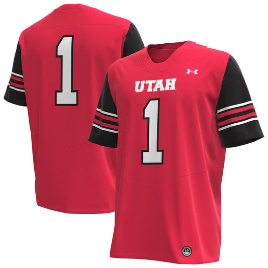 #1 Utah Utes Under Armour Football Jersey - Red
