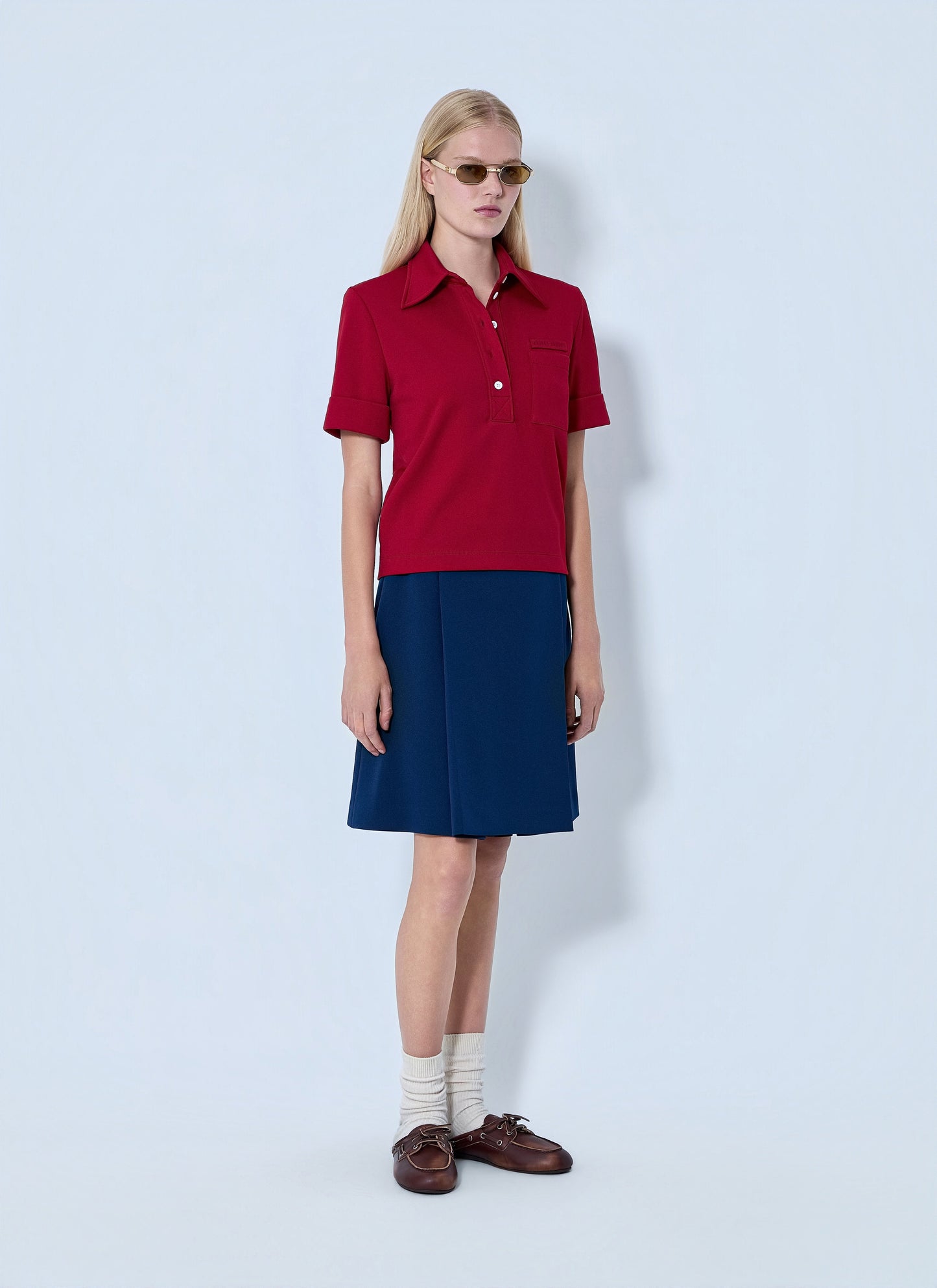 Miu Miu Women Technical Jersey Mini Skirt