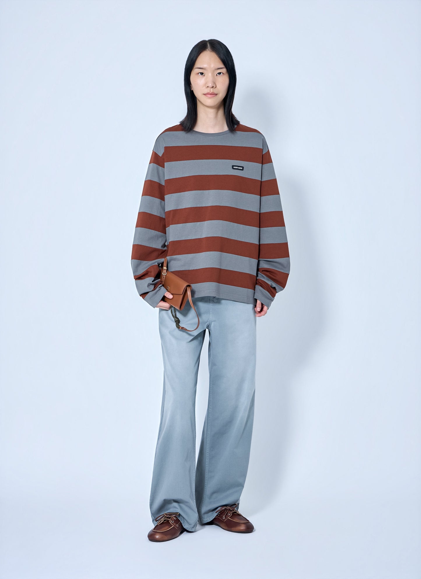 Miu Miu Women Striped Jersey T-Shirt