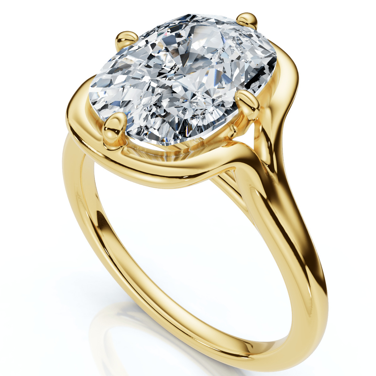 Certified 3Ct Sylva Elongated Cushion Diamond Engagement Ring 14k Gold Lab Grown
