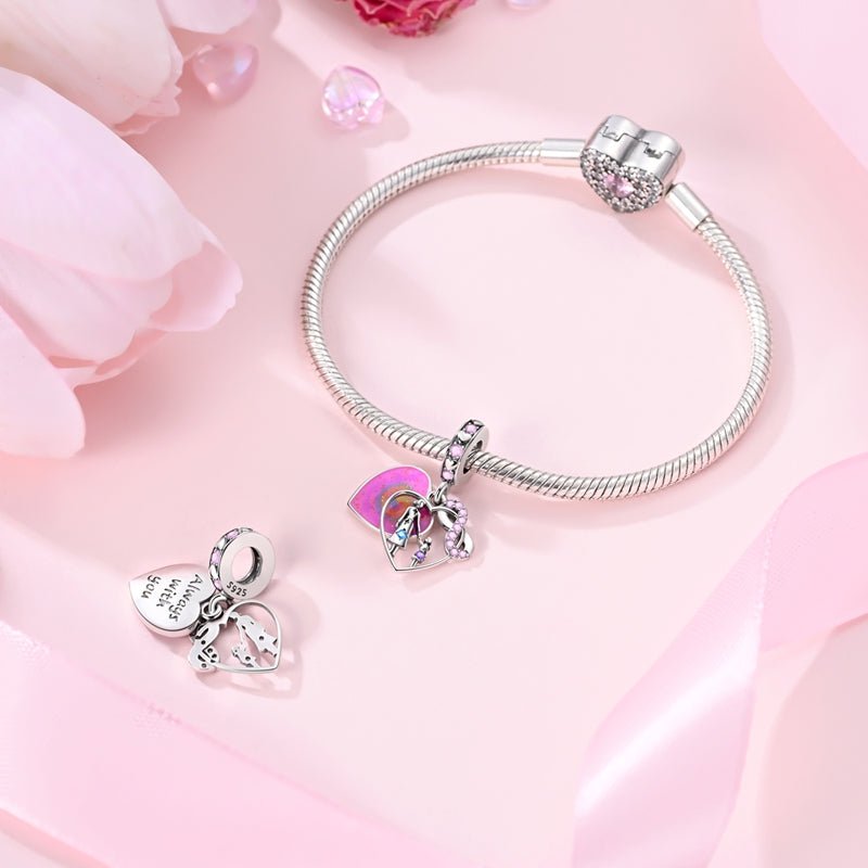 Mother & Daughter Eternal Love Heart Charm