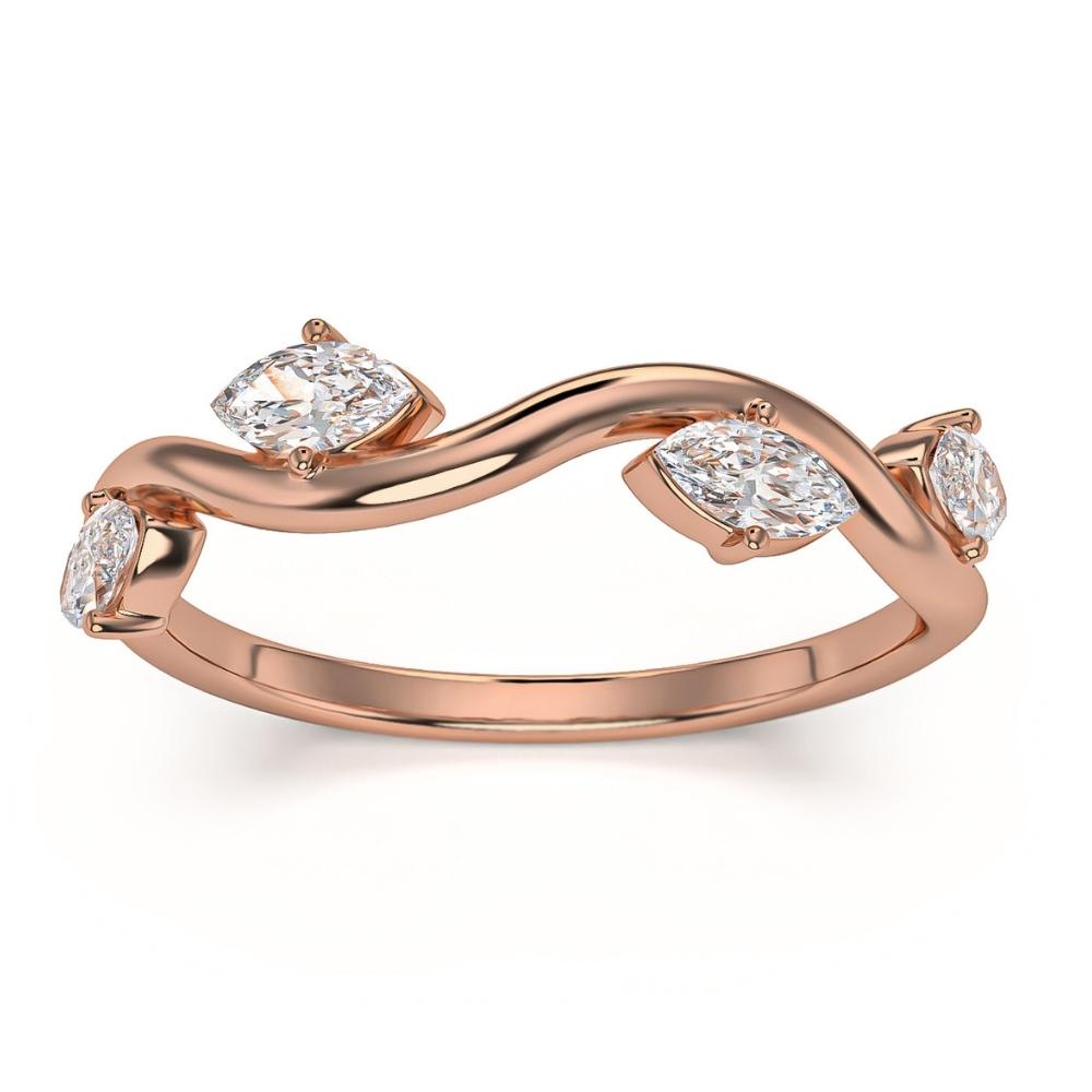 1/2Ct Marquise Diamond Wedding Vine Stackable Ring in White Yellow or Rose Gold