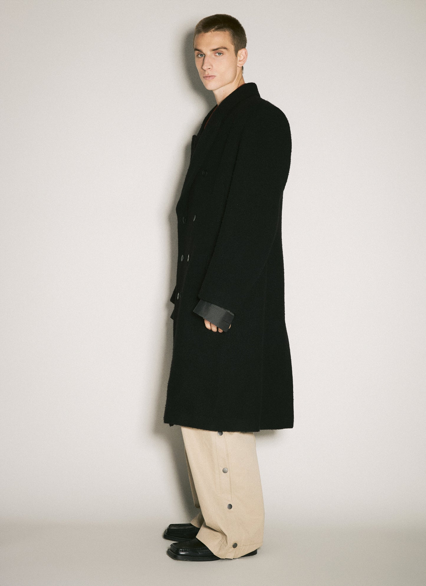 Martine Rose Men Double-Breasted Shirt Overcoat