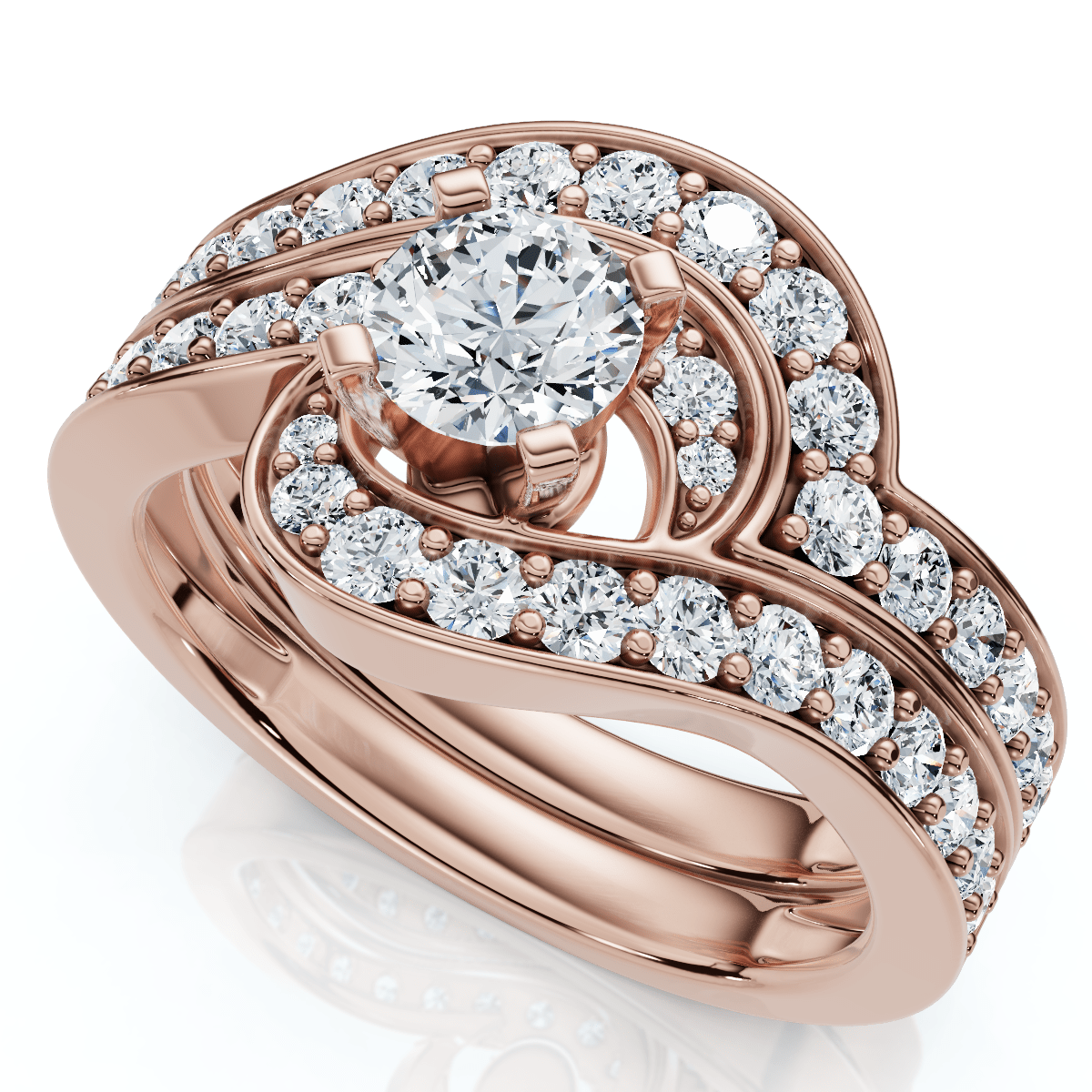 1Ct TW Diamond Engagement Wedding Ring Set 14k or Platinum Gold Lab Grown