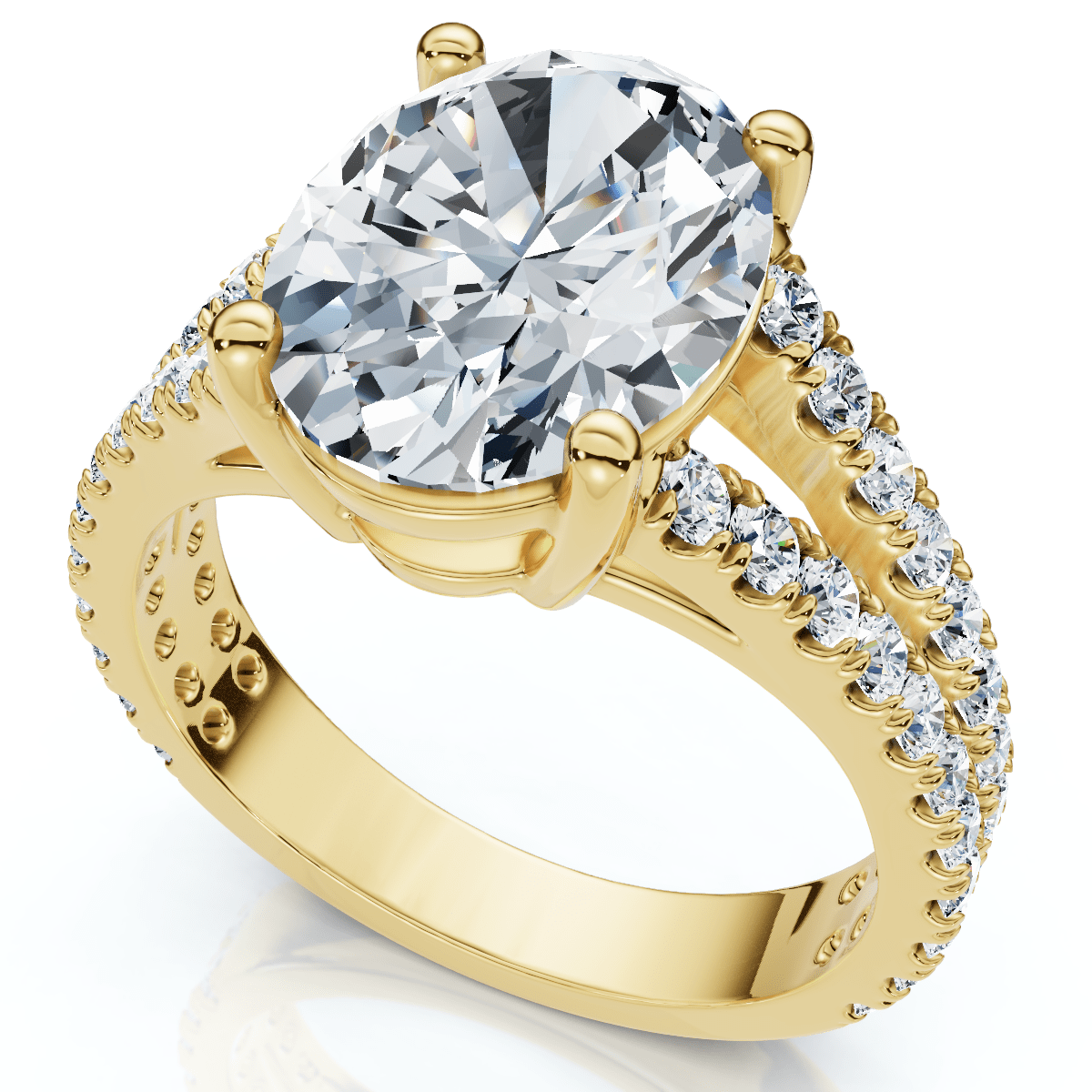 Certified 3 1/2Ct Maribel Oval Diamond Engagement Ring 14k Gold or Pt Lab Grown