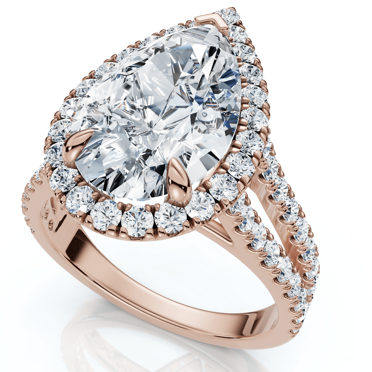 Certified 3 3/4Ct Pear Shape Diamond Engagement Ring 14k Gold or Pt Lab Grown