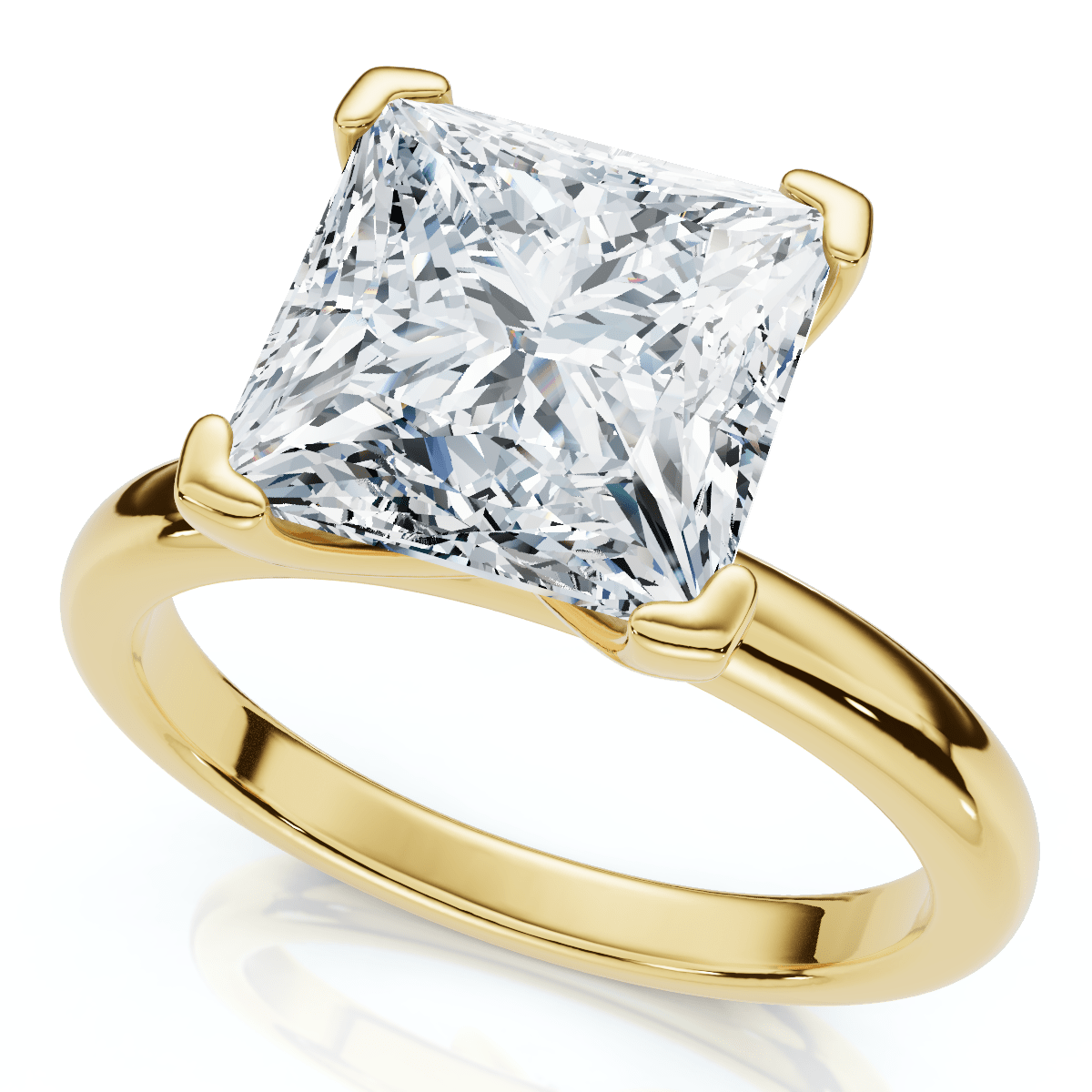 Certified 2 1/2Ct Princess Cut Diamond Engagement Ring 14k Gold or Pt Lab Grown