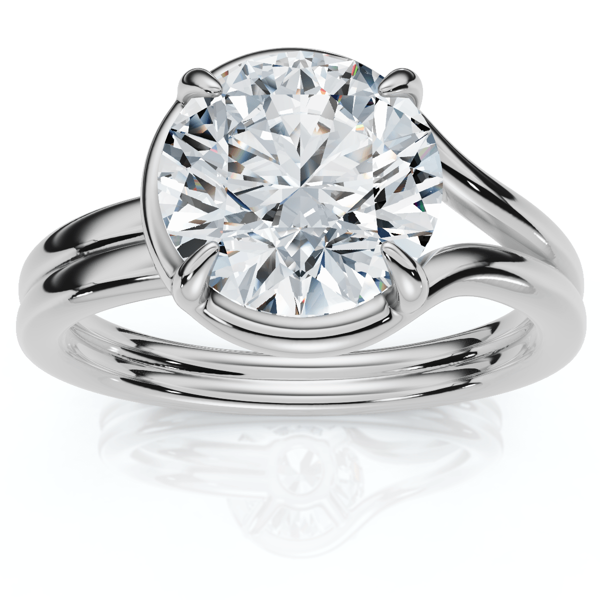 Certified 2Ct Blaire Diamond Knot Solitaire Engagement RIng 14k Gold Lab Grown