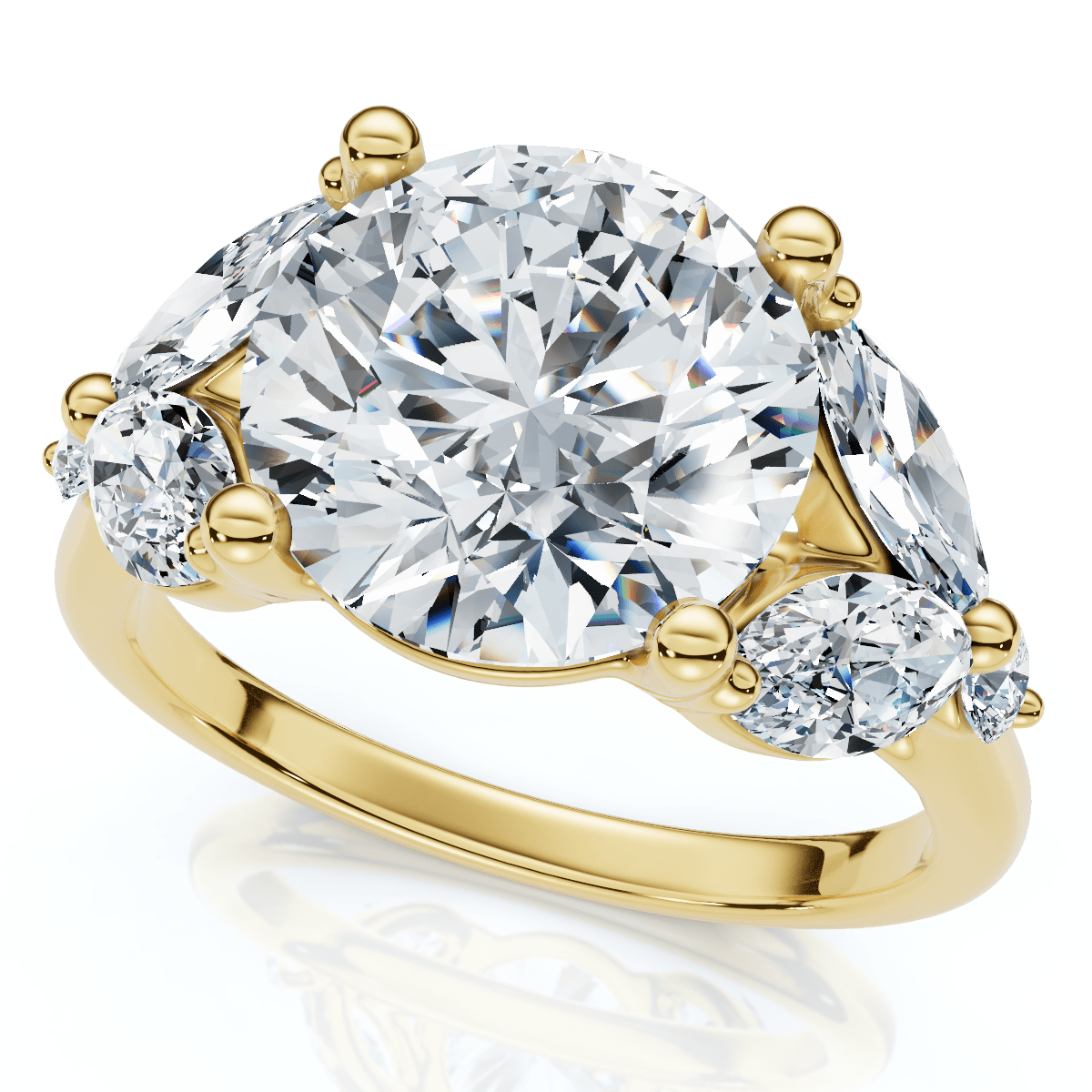 3 3/4Ct Certified Diamond Engagement Ring 14k Gold Lab Grown