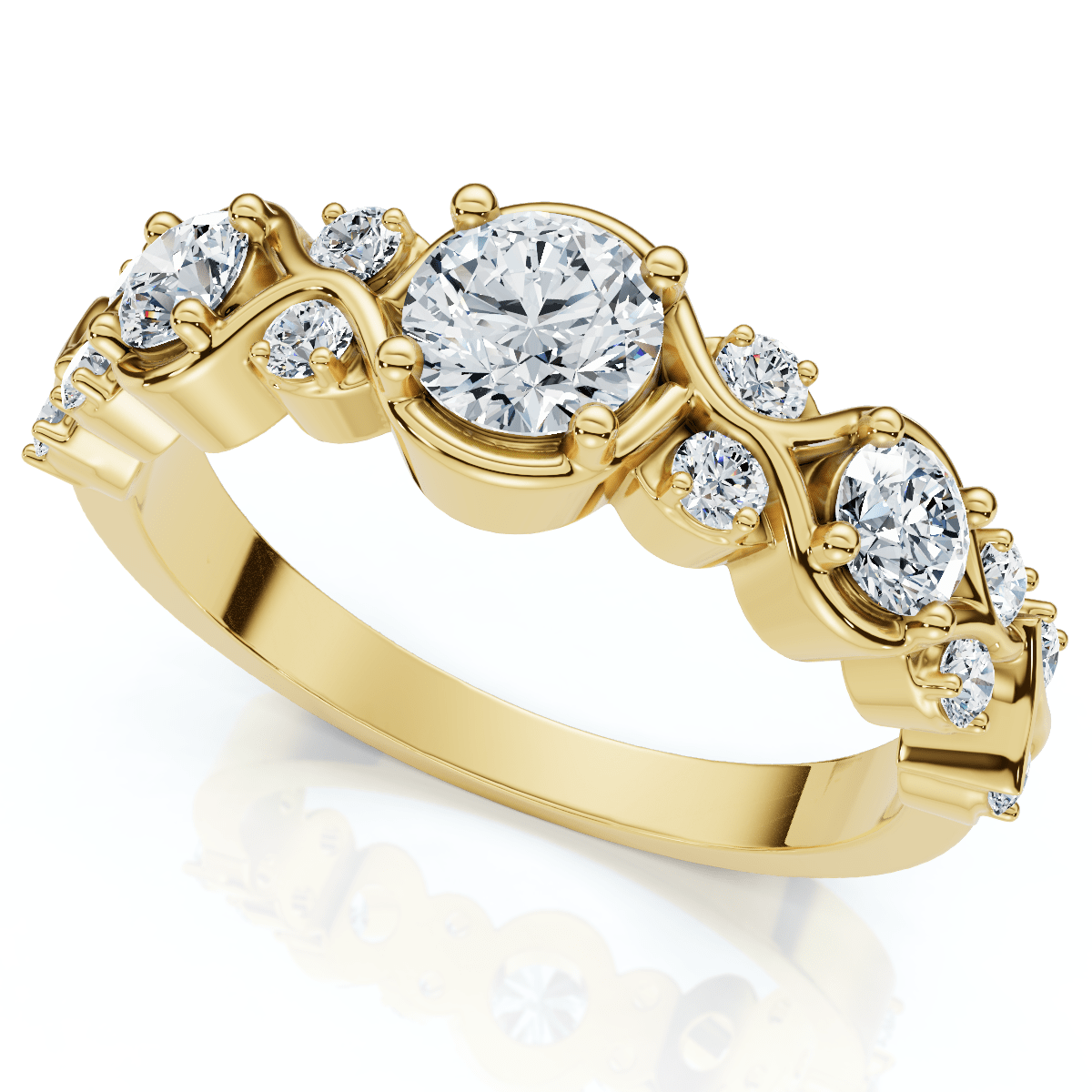 1/2Ct Minerva Diamond Wedding Anniversary Ring 10k Gold Lab Grown