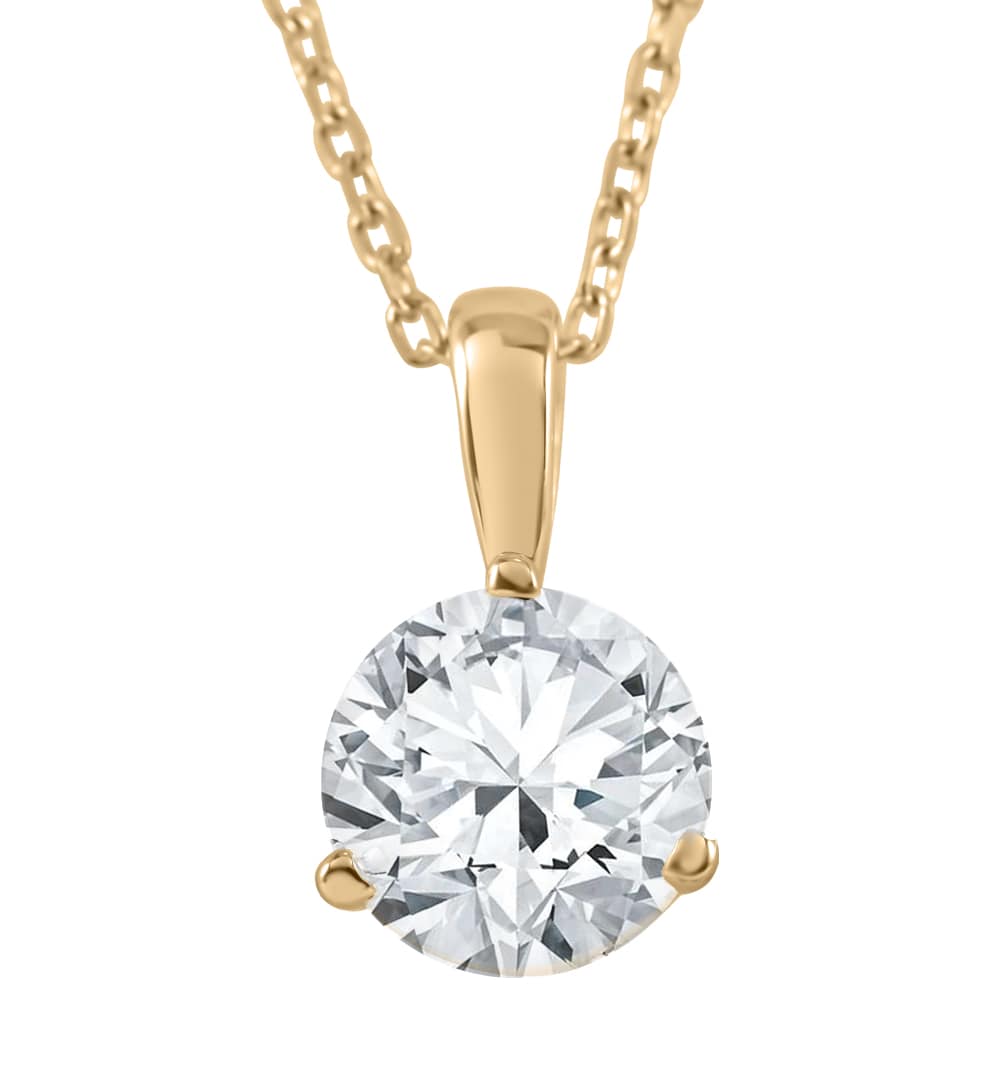 1/3 ct Solitaire Lab Grown Diamond Pendant available in 14K and Platinum