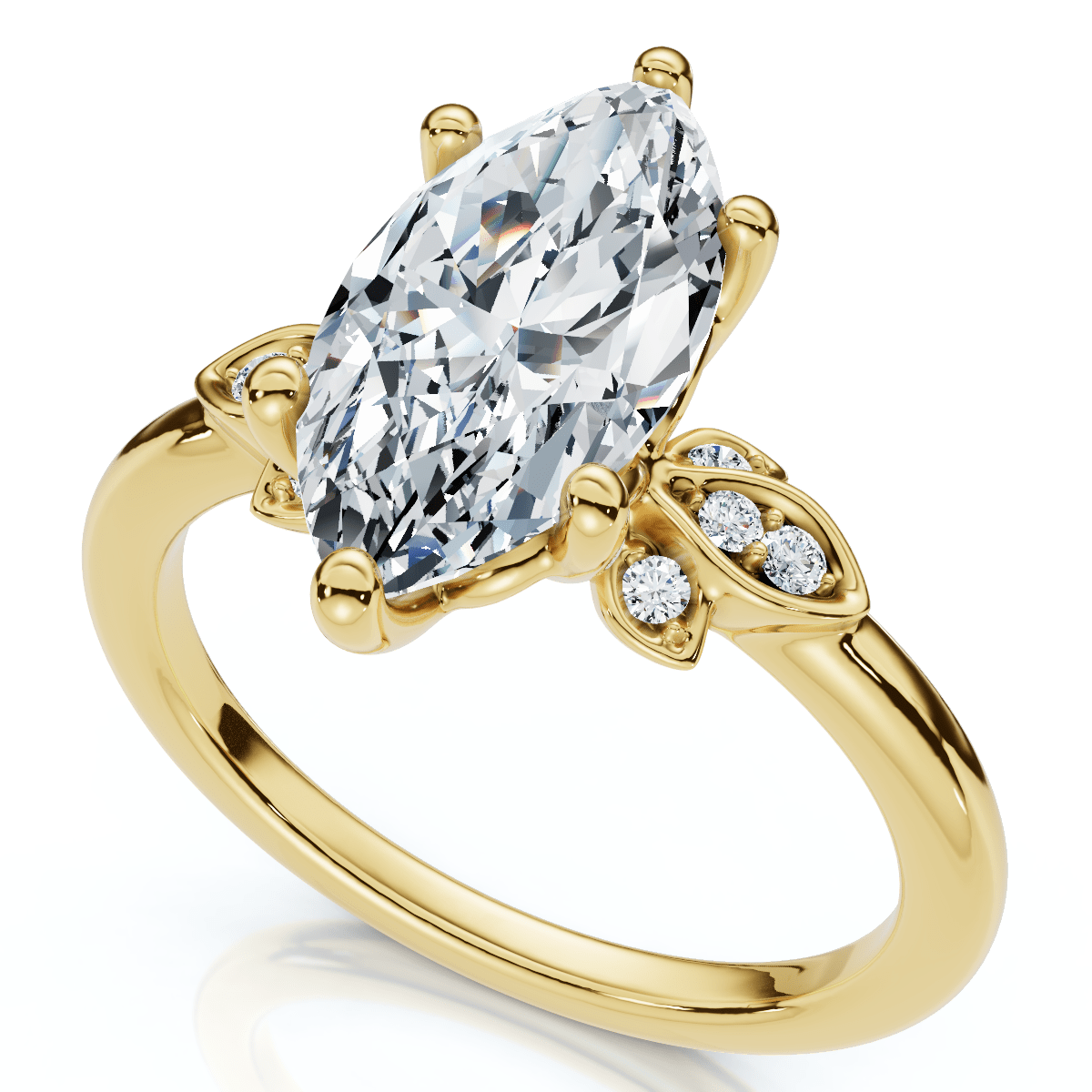 Certified 2.04Ct Fiore Marquise Diamond Engagement Ring 14k Gold or Platinum Lab