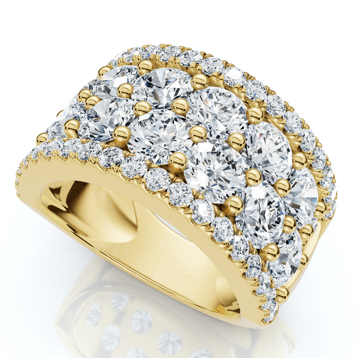 3 1/2Ct Diamond Wedding 11mm Wide Anniversary Ring 14k Gold Lab Grown