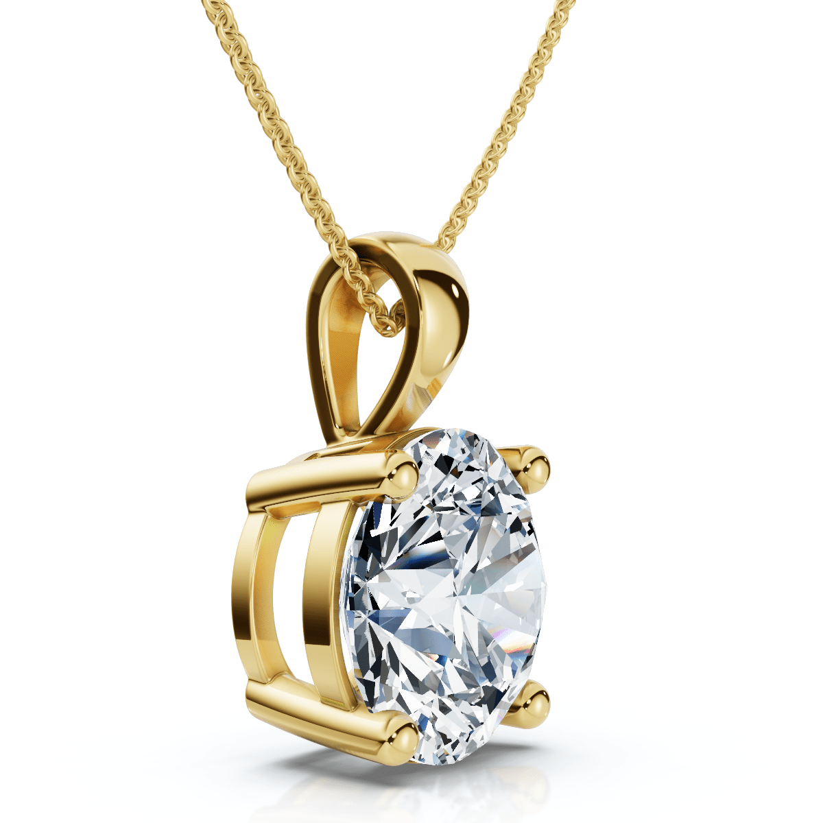 Certified 2.30Ct Diamond Solitaire Pendant 14k Gold 18" Necklace Lab Grown