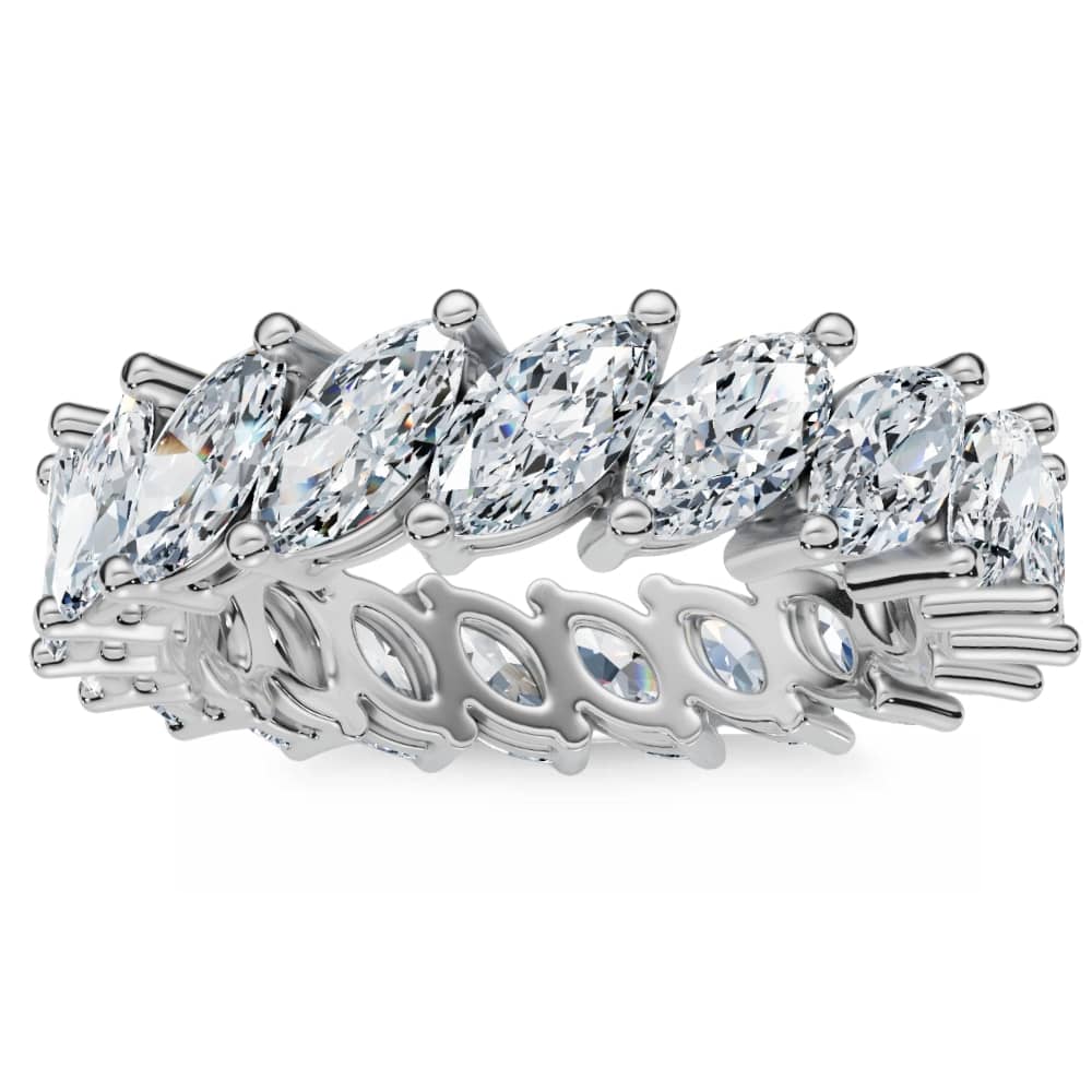 3Ct Marquise Diamond Eternity Ring 14k Gold Lab Grown
