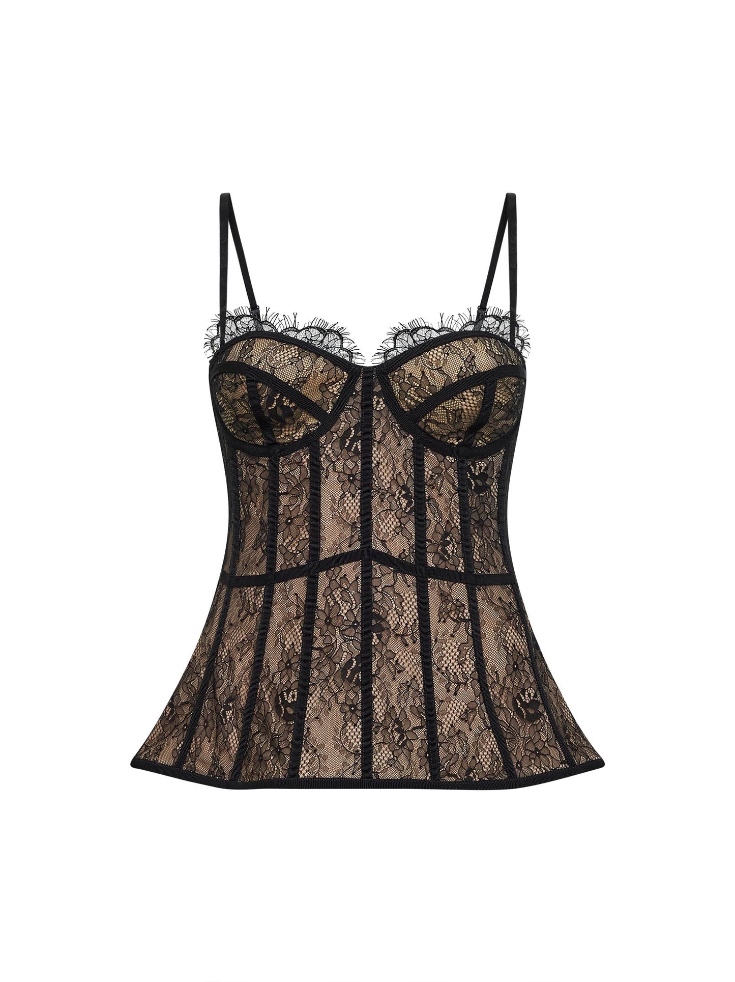 Giuseppe Di Morabito Women Black Lace Peplum Bustier Top