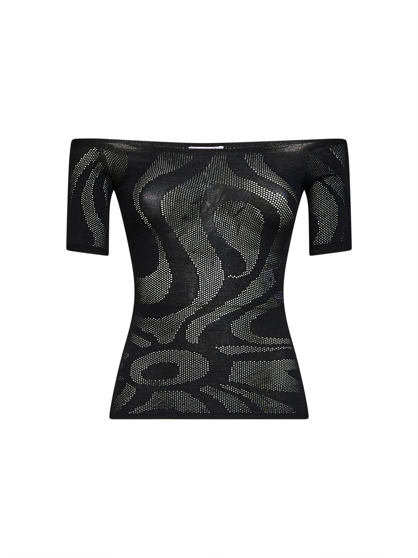 Pucci Women Black Marmo Jacquard Net Top