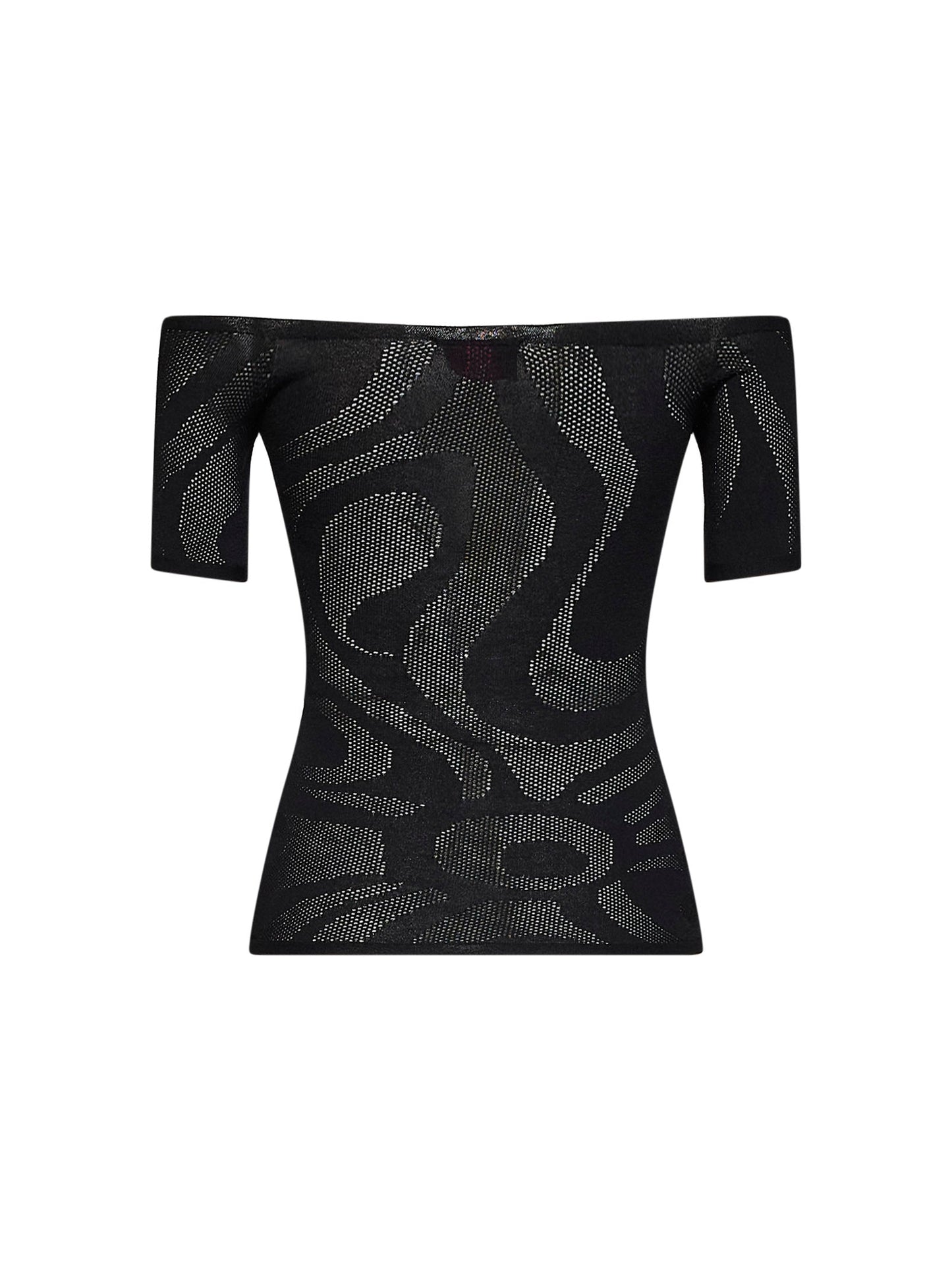 Pucci Women Black Marmo Jacquard Net Top
