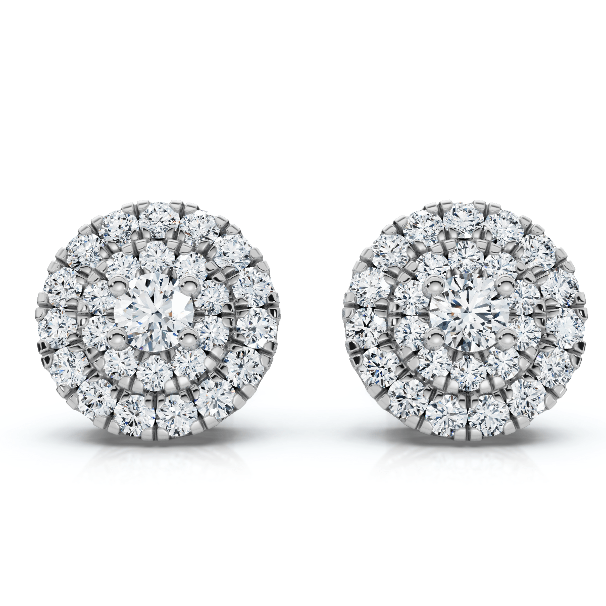 5/8Ct Double Halo Women's Diamond Earrings 14k Gold Lab Grown