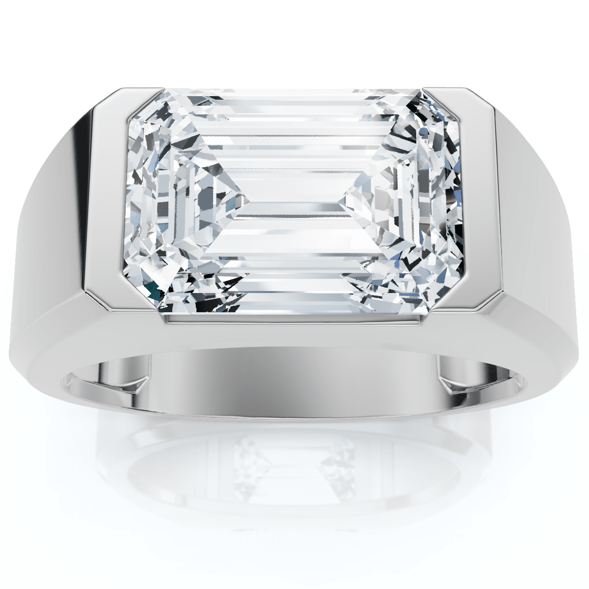 Certified 4Ct Men's Gabriel Emerald Diamond Ring 10k Gold Lab Grown