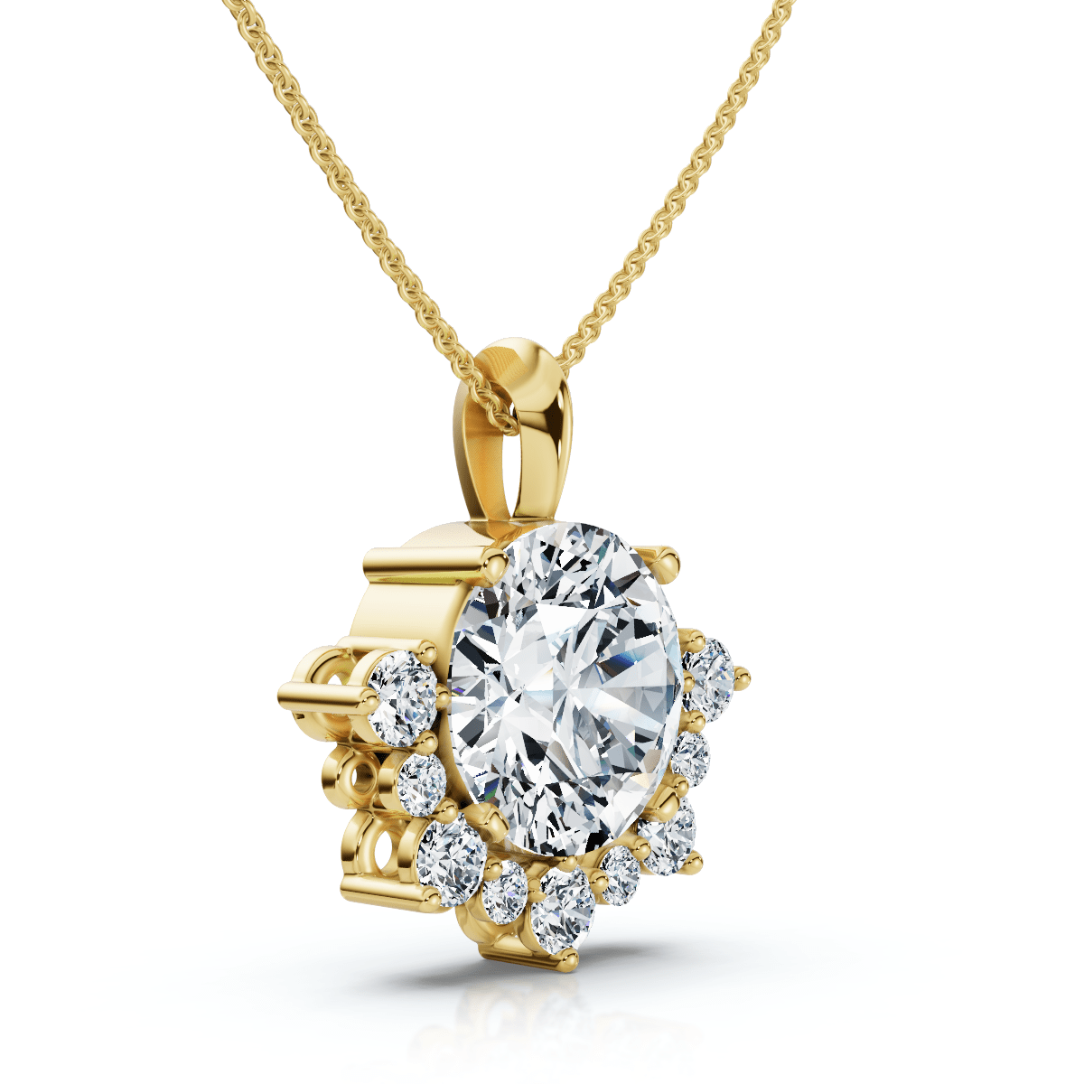 Certified 3.25Ct Diamond Pendant 14k Gold 18" Women's Necklace Lab Grown FG/VS