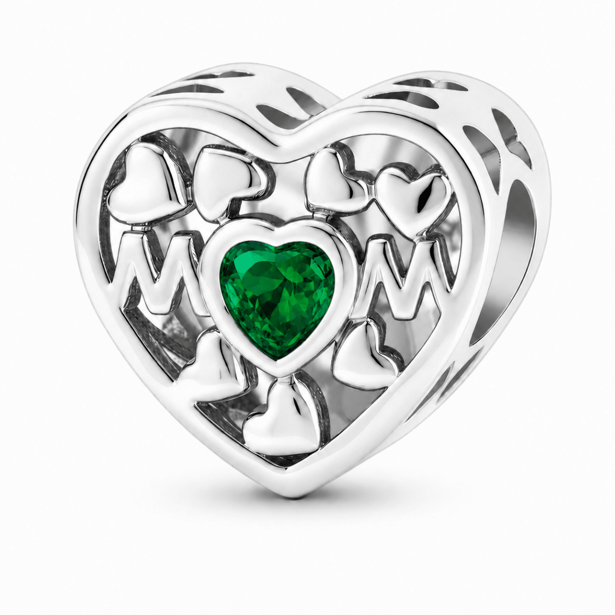Personalized Mom Heart Photo Charm