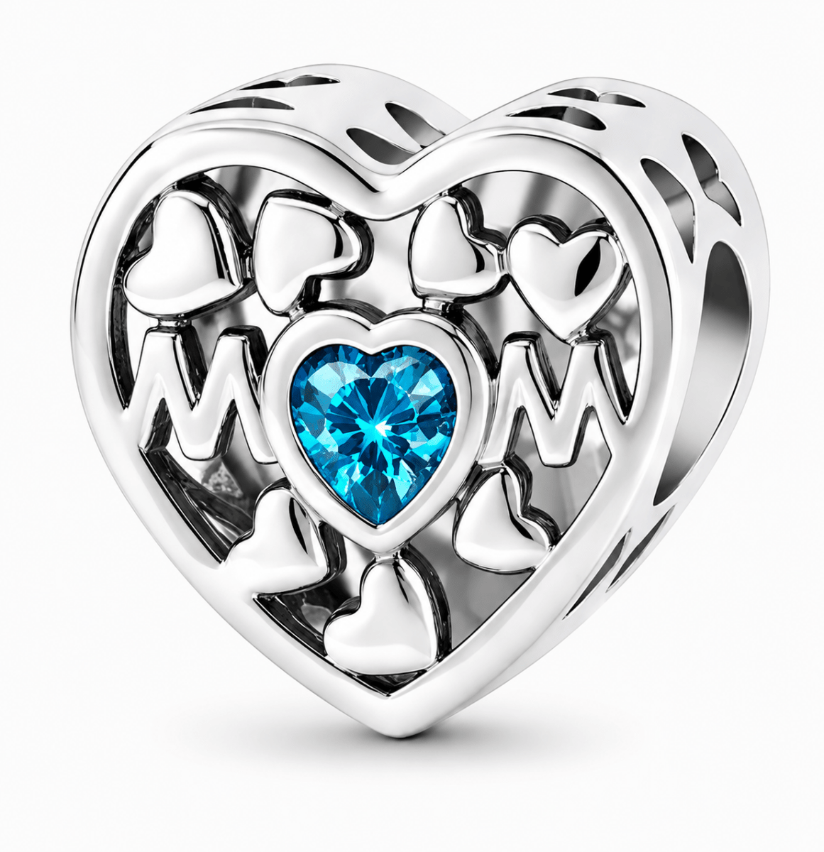 Personalized Mom Heart Photo Charm