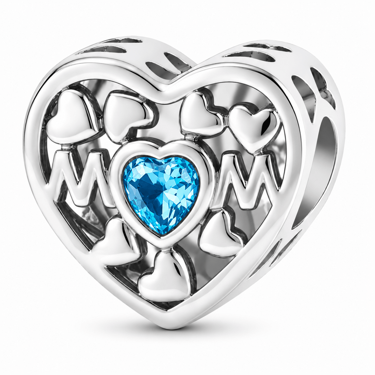 Personalized Mom Heart Photo Charm
