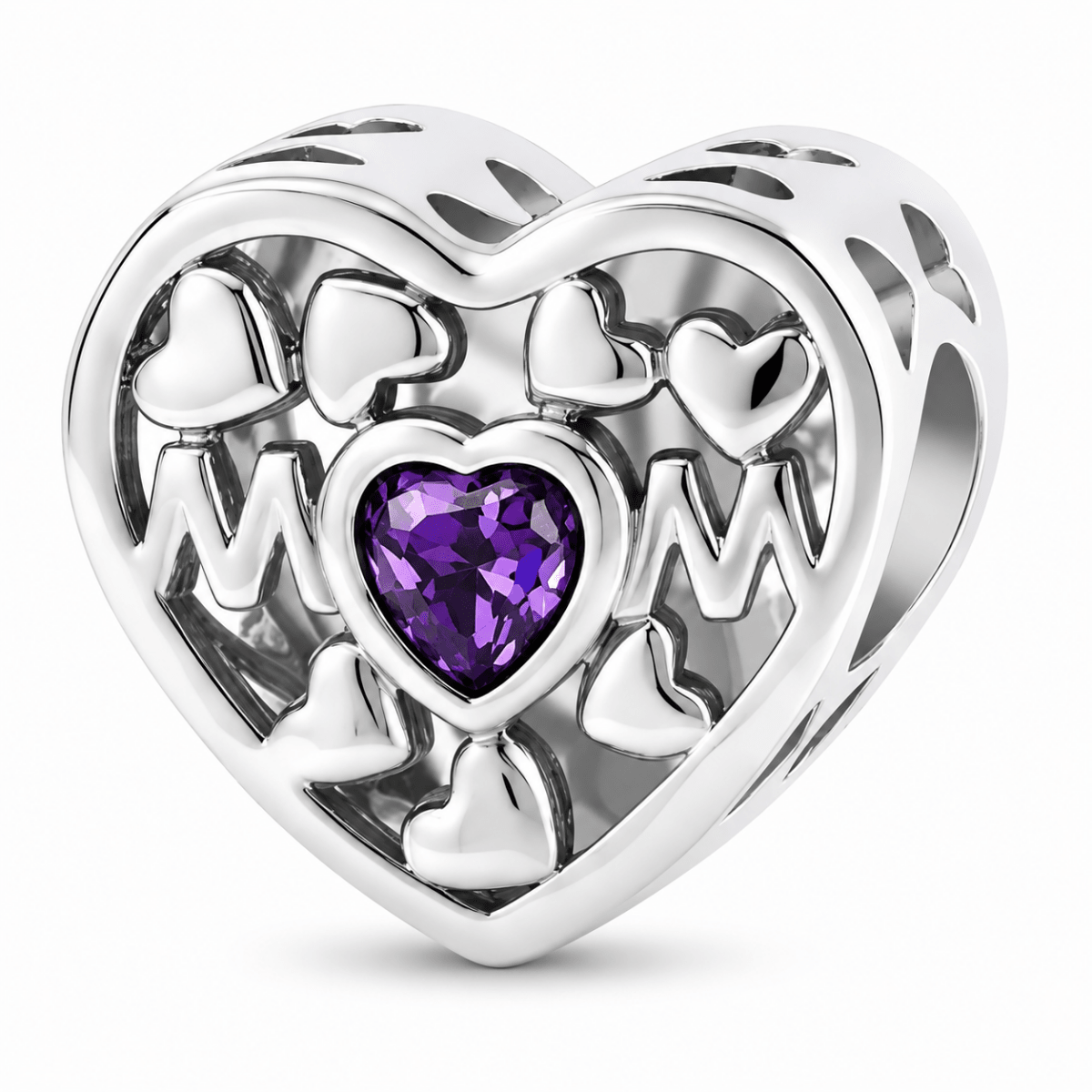 Personalized Mom Heart Photo Charm