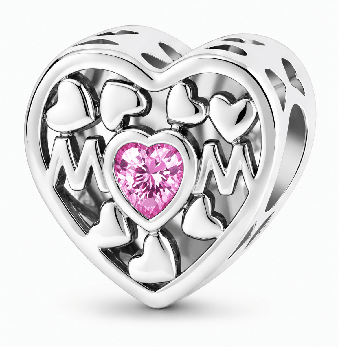 Personalized Mom Heart Photo Charm