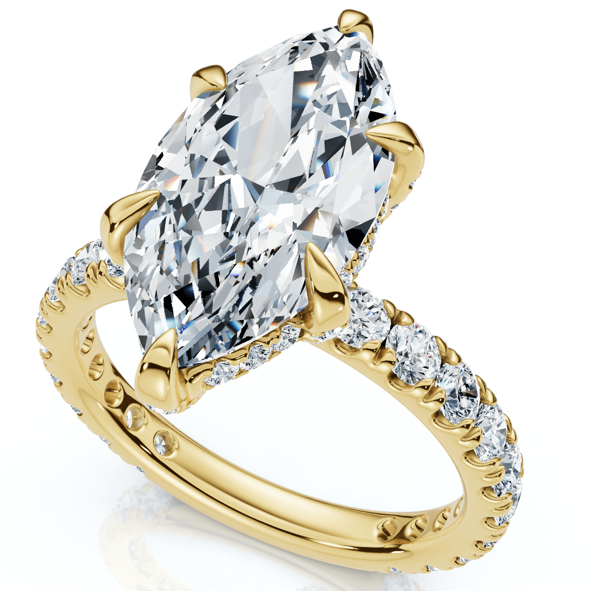 Certified 4Ct Viviana Marquise Diamond Engagement Ring 14k Gold or Platinum