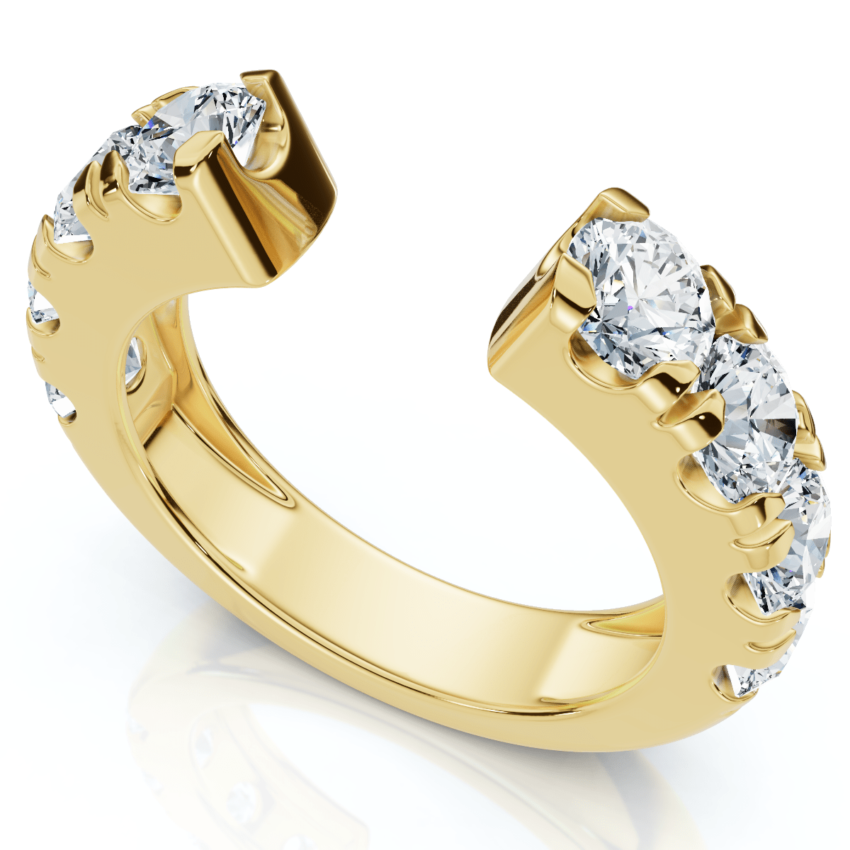 2Ct Lyric Diamond Open Guard Ring Wedding Band 14k Gold or Platinum Lab Grown