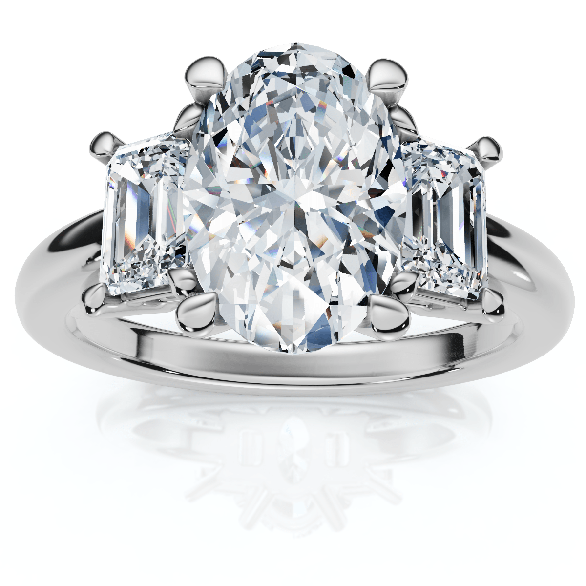 Certified 2 3/4Ct Jenn Oval Diamond Engagement Ring 14k Gold or Platinum Lab