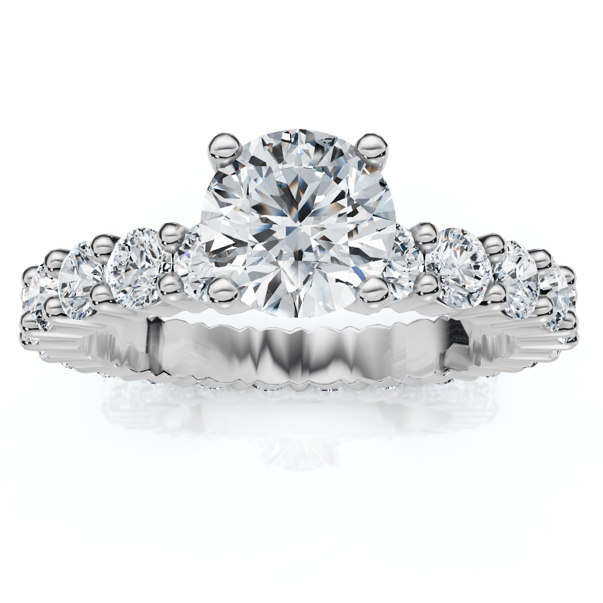 2 1/4Ct Diamond Eternity Engagement Ring 14k Gold Lab Grown EF/VS
