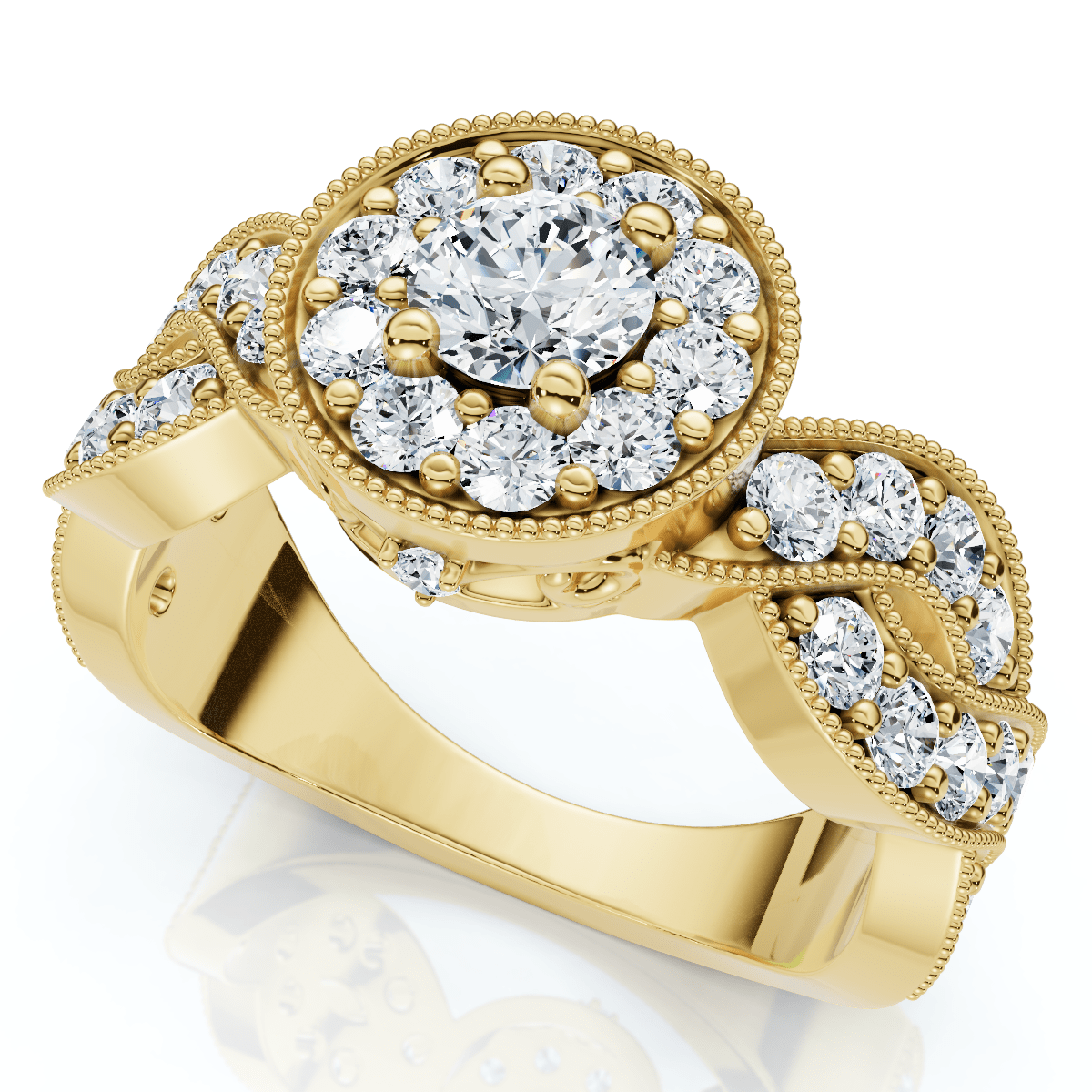 1Ct TW Wendy Diamond Engagement Ring 10k Gold Lab Grown