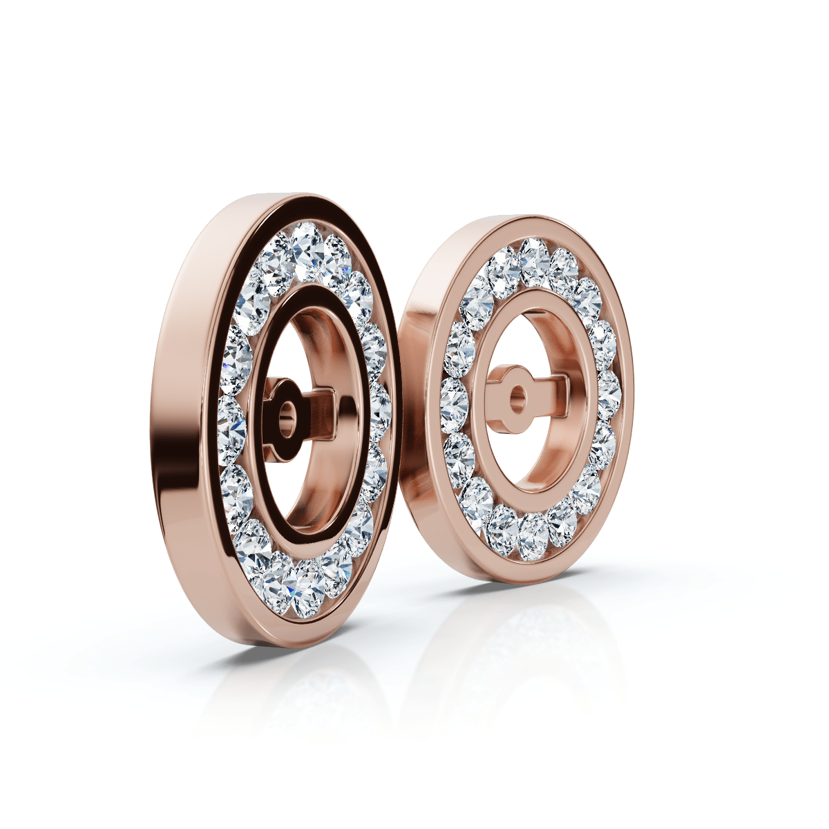 1/2Ct TW Round Diamond Stud Jackets 14k Gold Lab Grown (5.5mm)