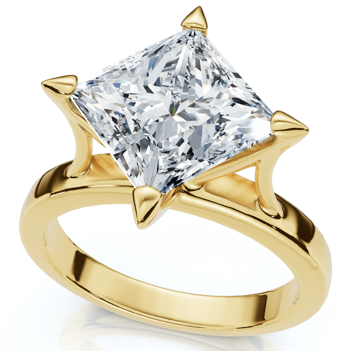 Certified 3Ct Princess Cut Diamond Solitaire Engagement Ring 14k or Pt Lab Grown