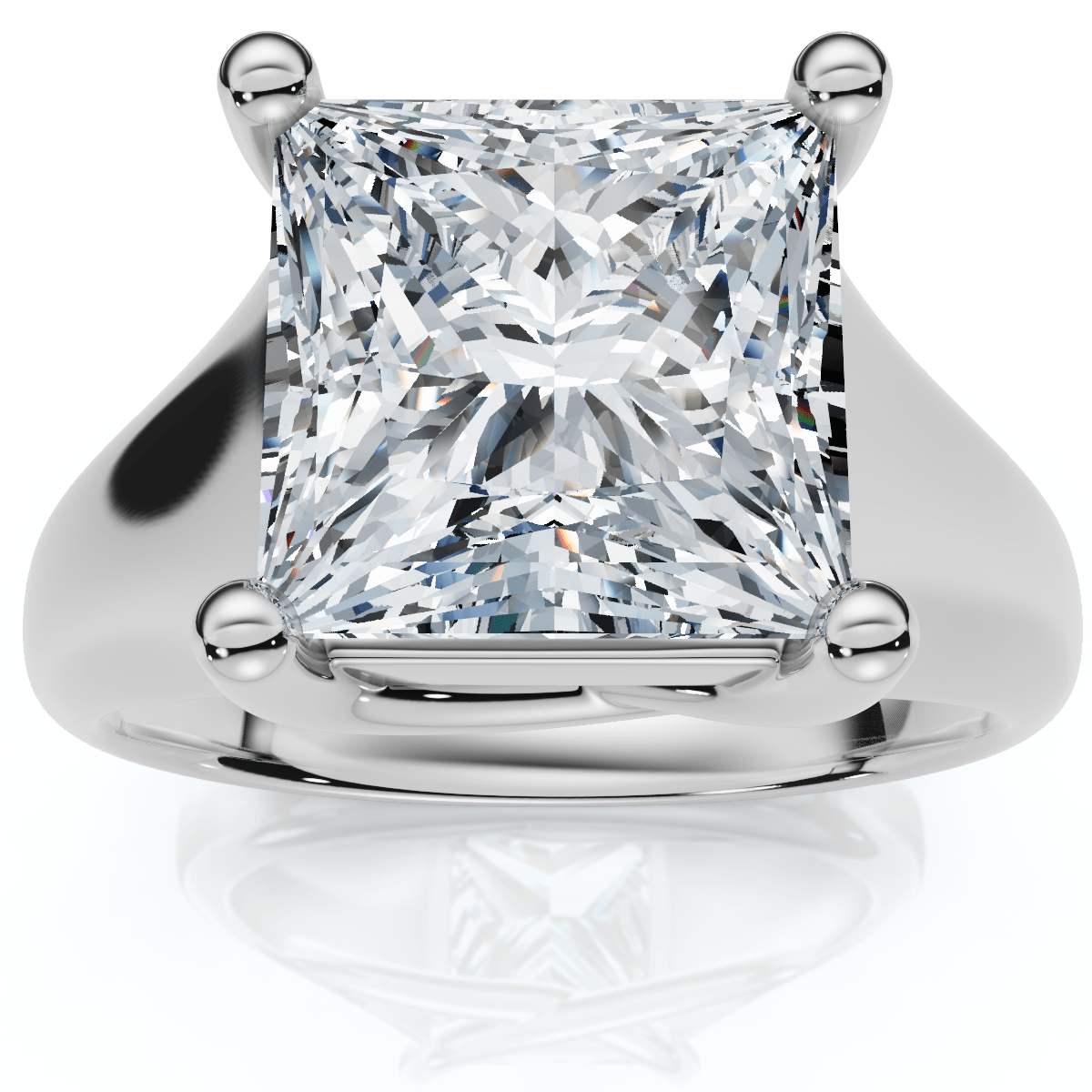 Certified 3Ct Celestia Princess Cut Diamond Engagement Ring 14k Gold Lab Grown
