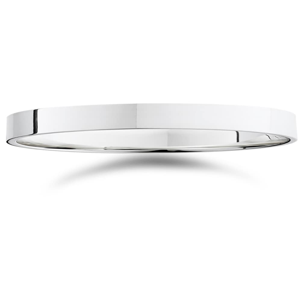 2mm Flat High Polished Wedding Band 10K White Gold Size Selectable