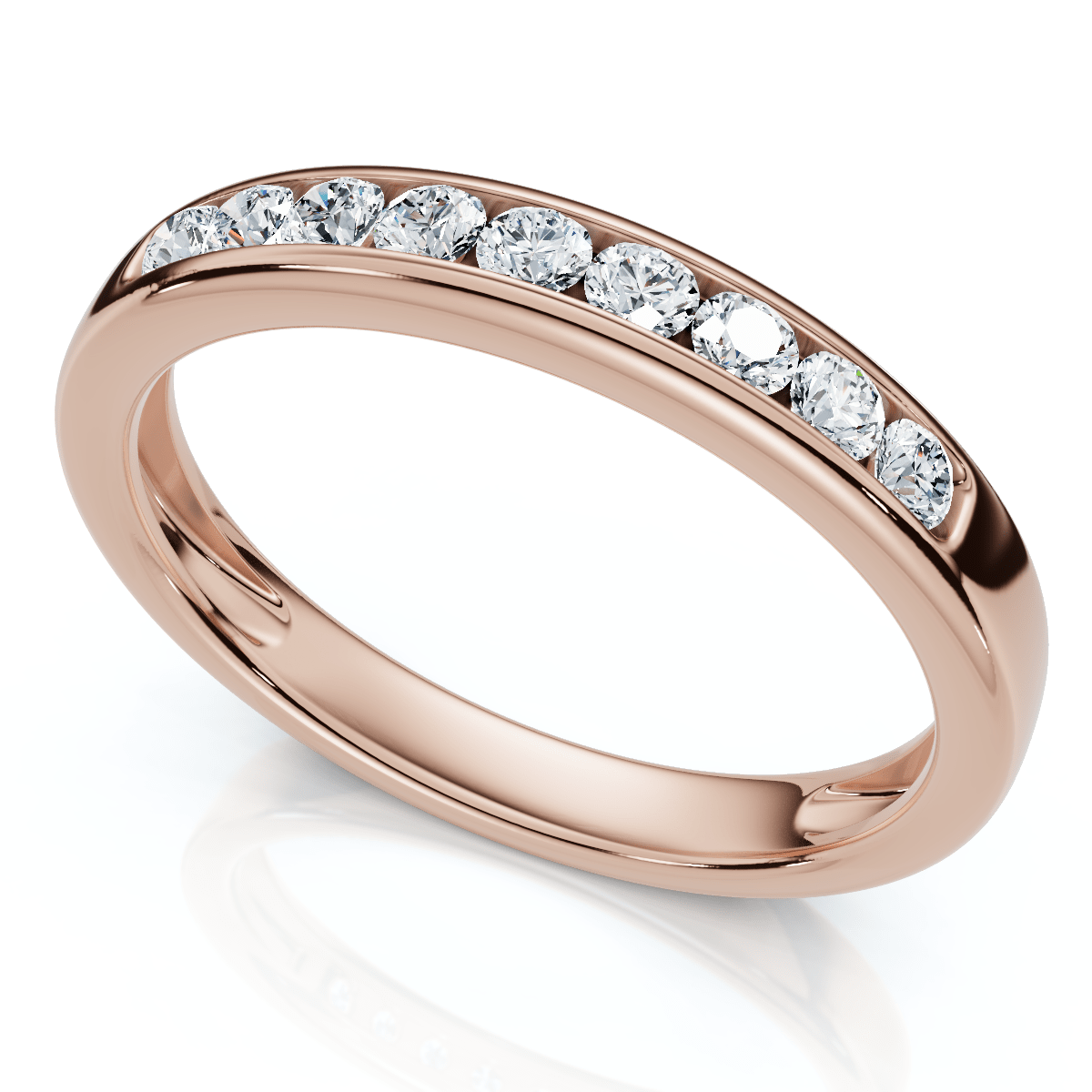 1/4Ct Diamond Channel Set Wedding Stackable Band 14k Gold or Platinum Lab Grown