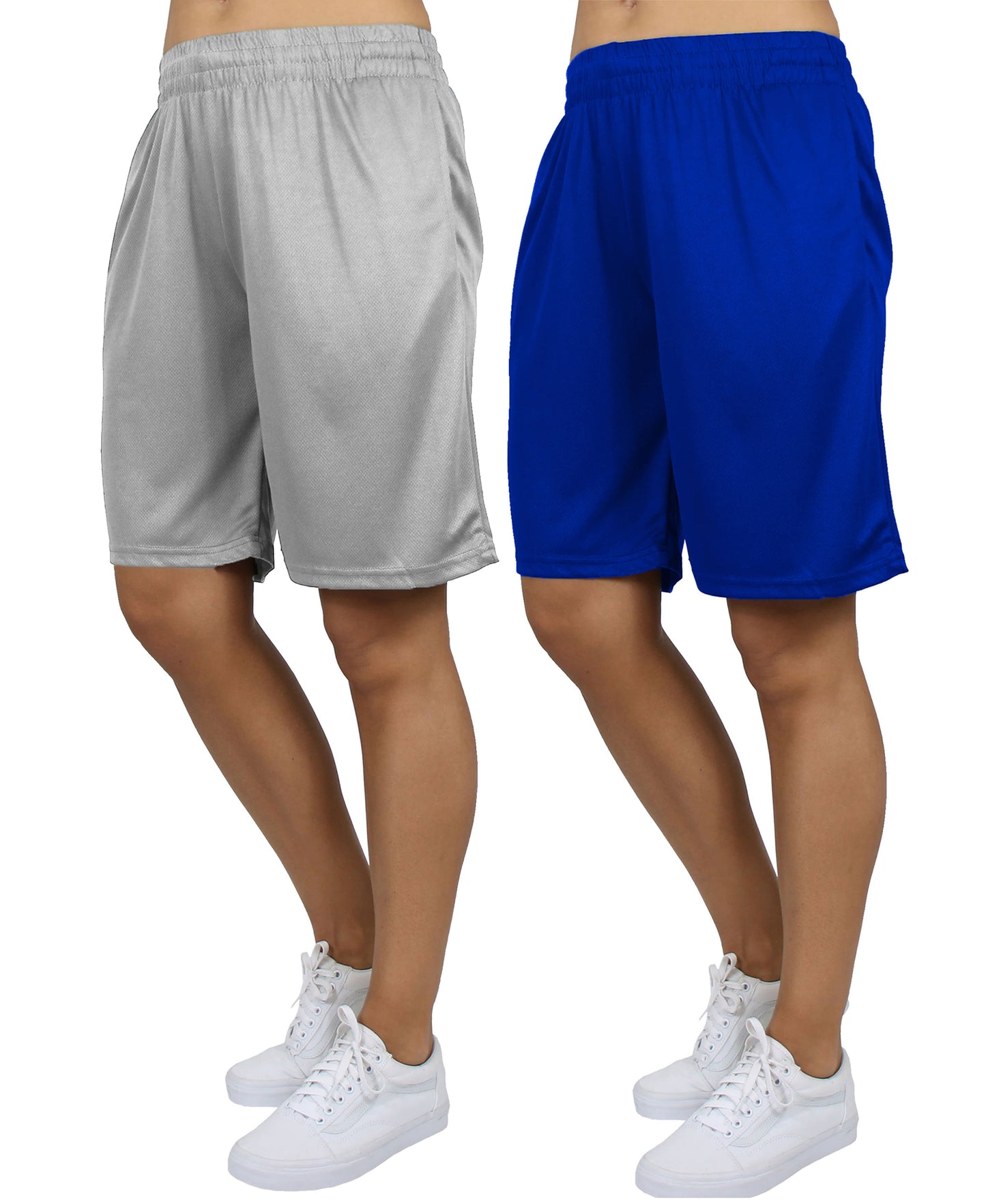 Jump Start Women's Loose Fit Moisture Wicking Performance Mesh Shorts-2 Pack