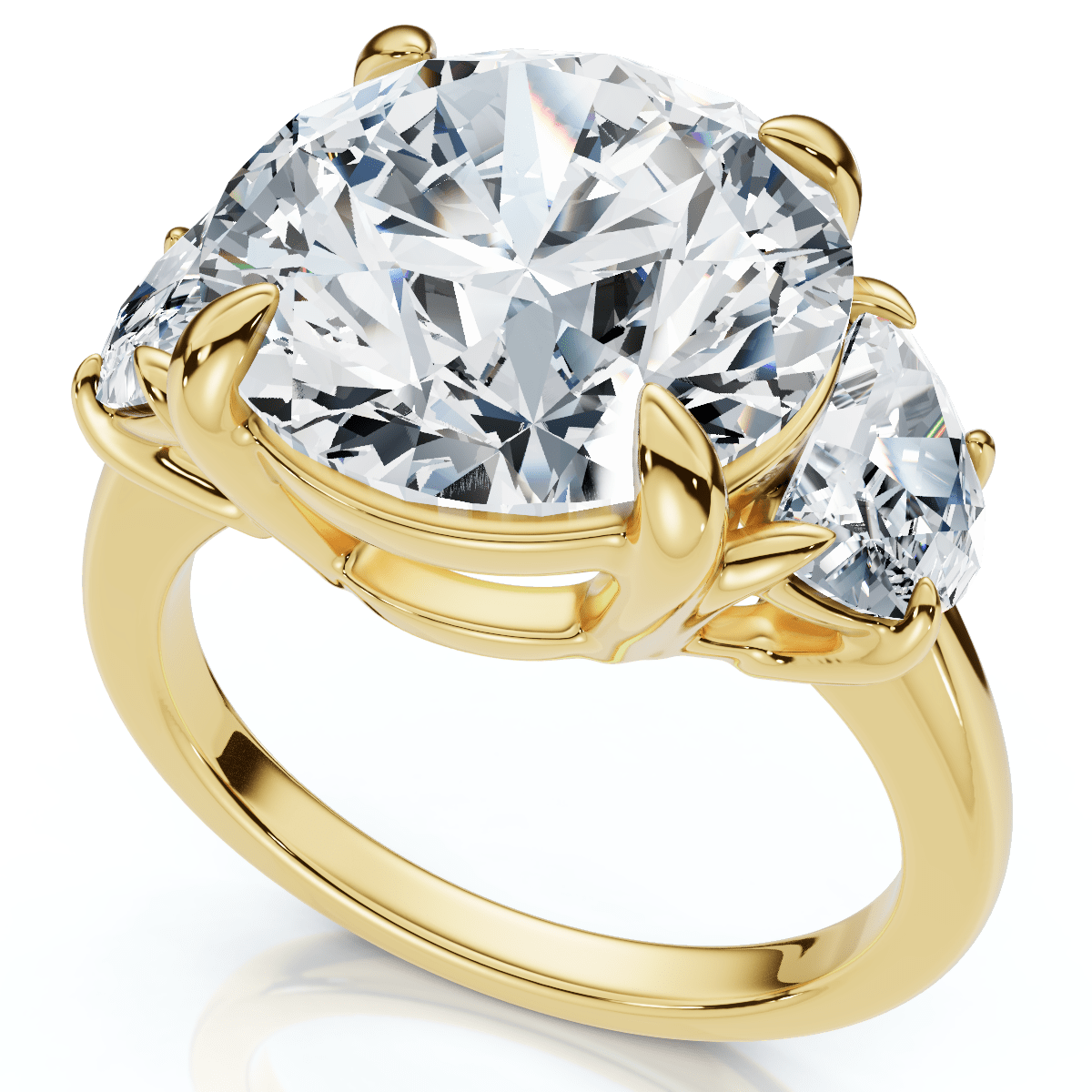 Certified 7Ct Diamond & Halfmoon Engagement Ring Lab Grown