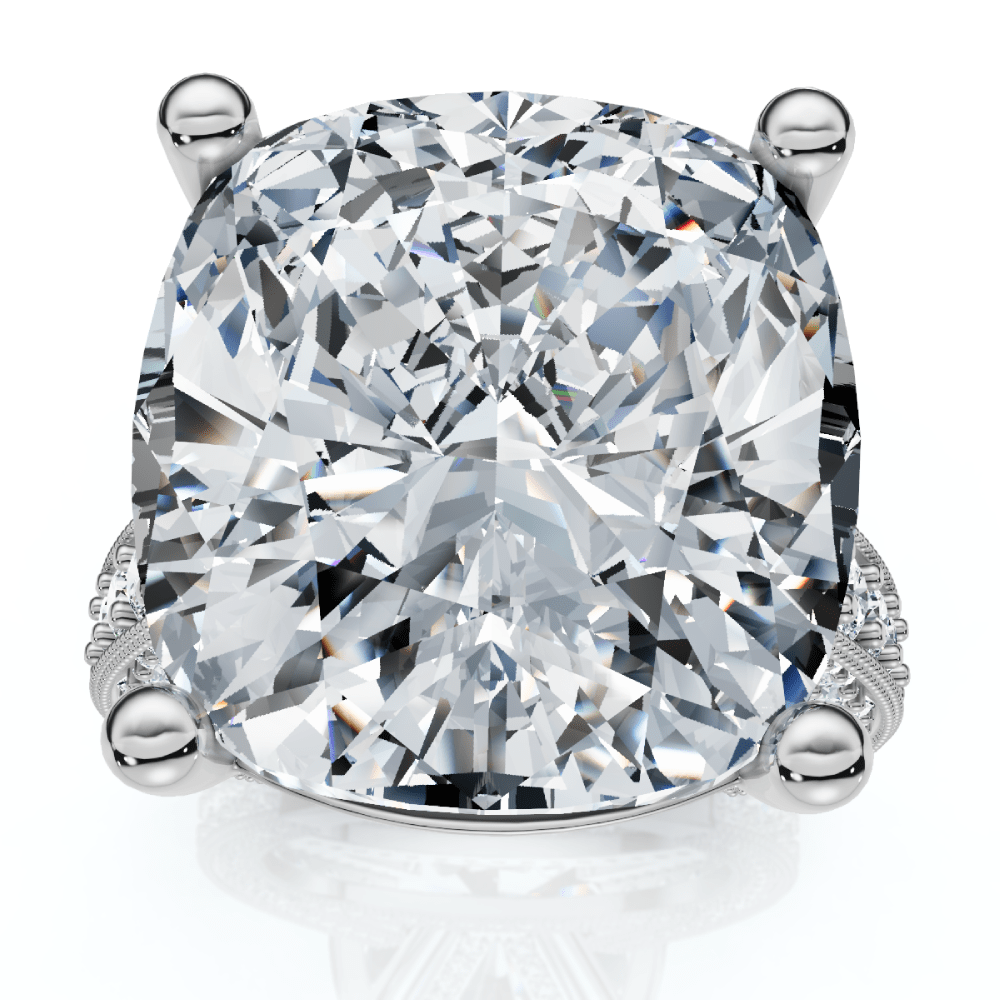 Certified 16Ct Cushion Diamond Engagement Ring 14k Gold Lab Grown