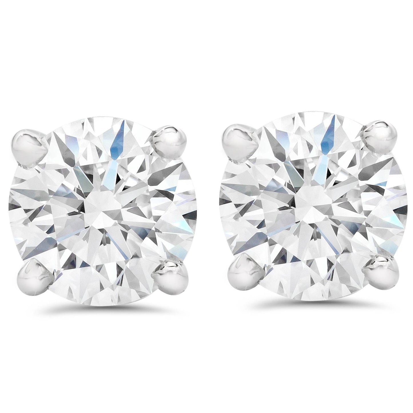 Platinum 1 Ct Diamond Screw Back Studs