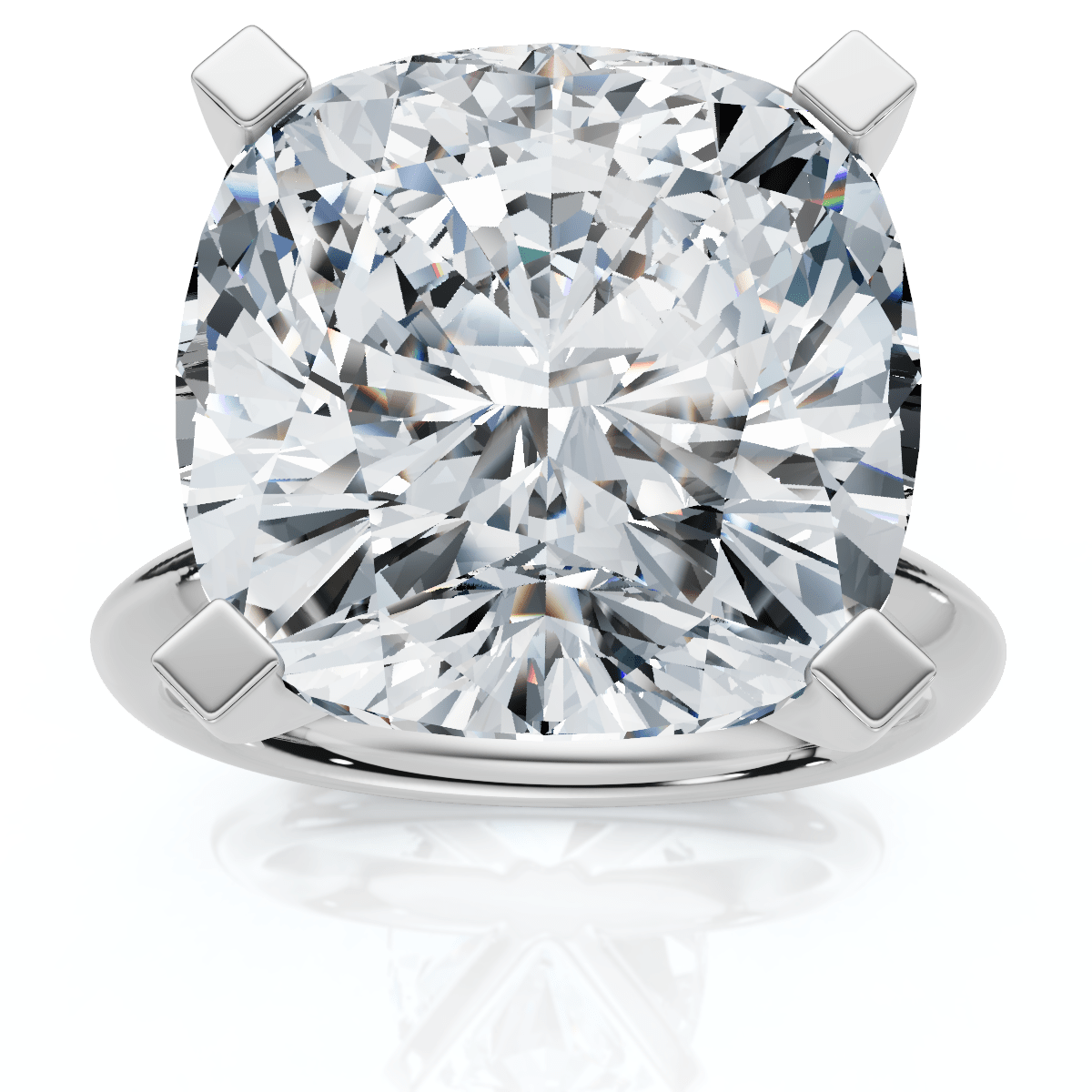Certified 7Ct Cushion Diamond Engagement Ring 14k Gold Lab Grown